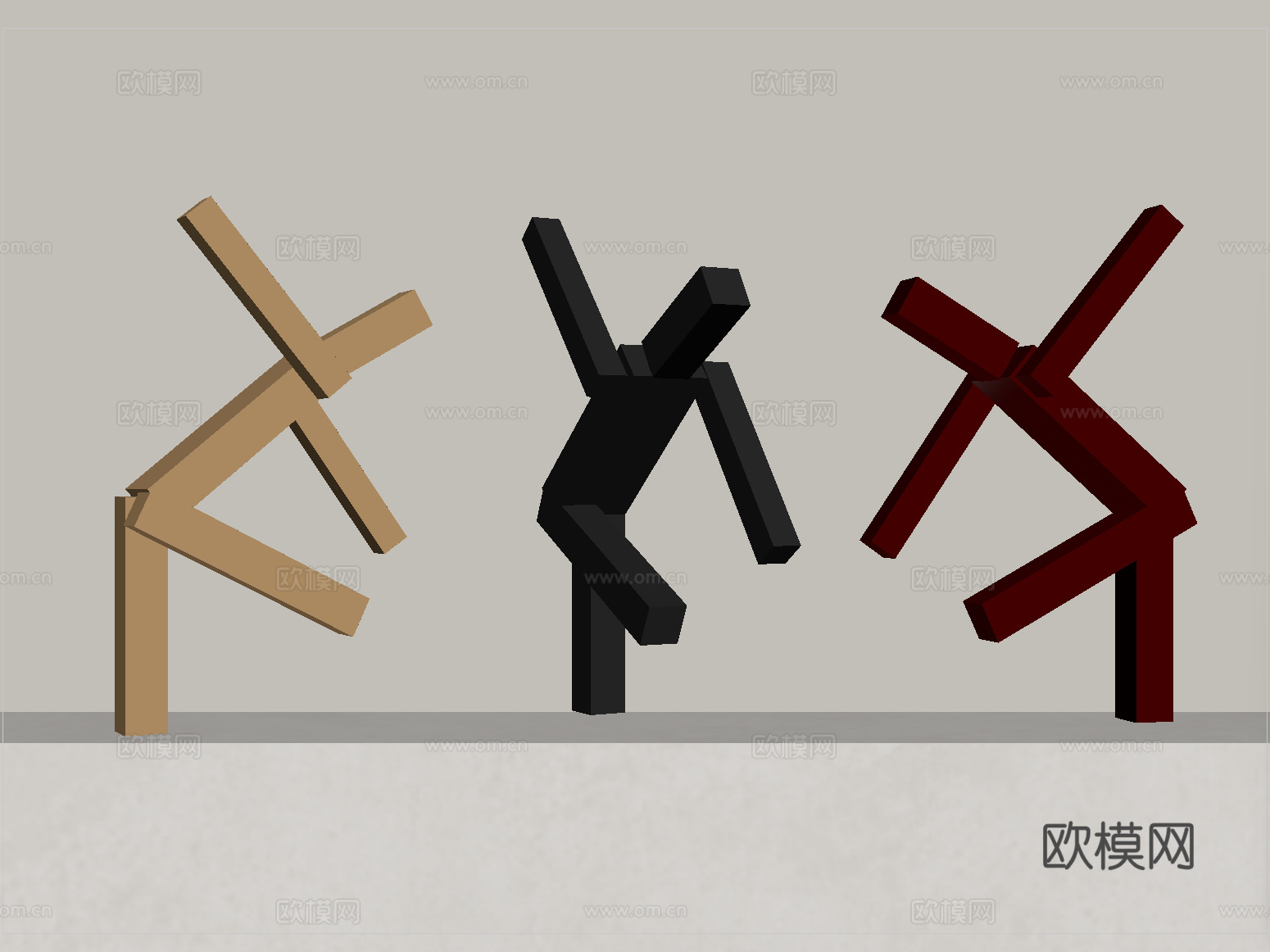 现代装饰摆件 艺术摆件 装置su模型