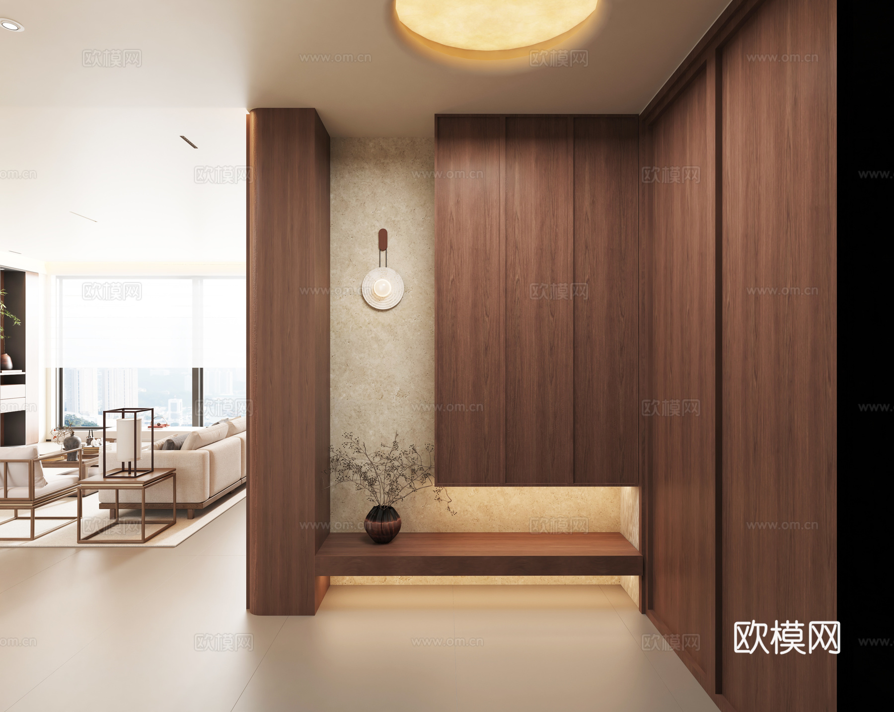 中古风客餐厅3d模型下载（渲染图6）