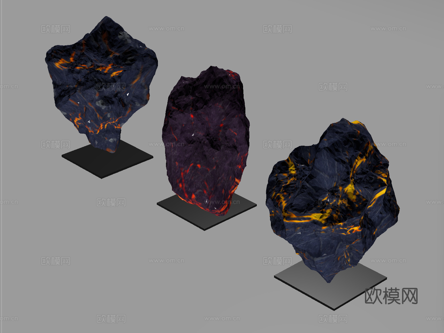 现代创意岩石雕塑摆件 火山石摆件 石头雕塑摆件su模型