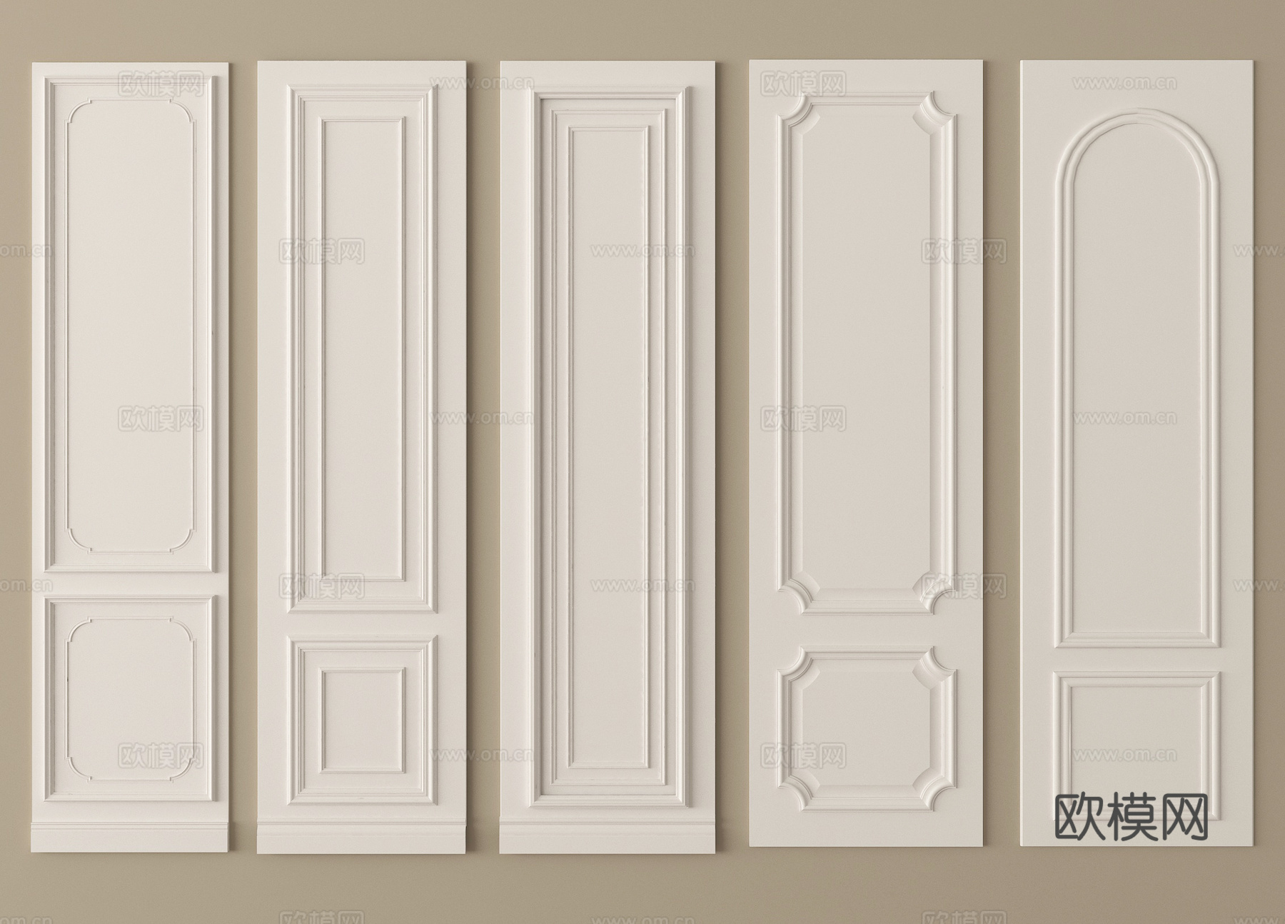 欧式护墙板 石膏板su模型