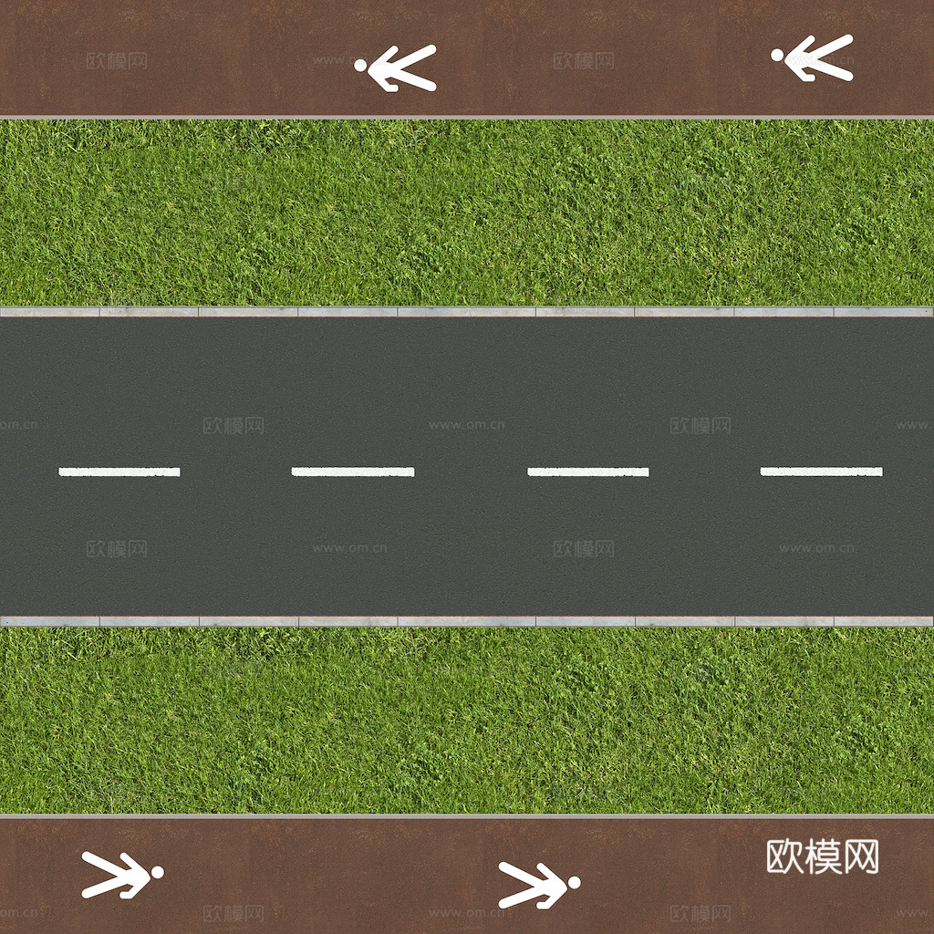 道路 沥青公路 马路 车道 人行道 水泥砖路面彩色地面 跑道下载