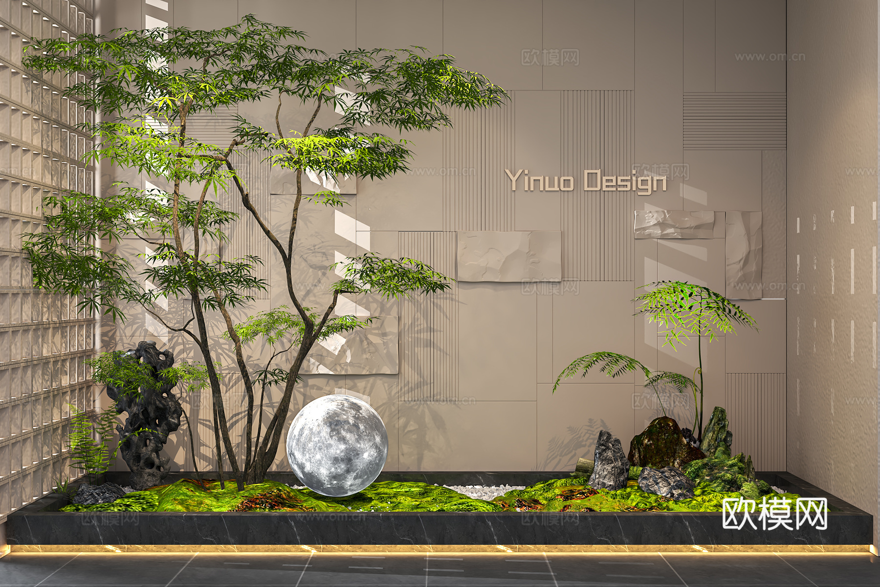 现代室内景观 景观造景 植物组合 庭院景观 景观树 室内造景su模型