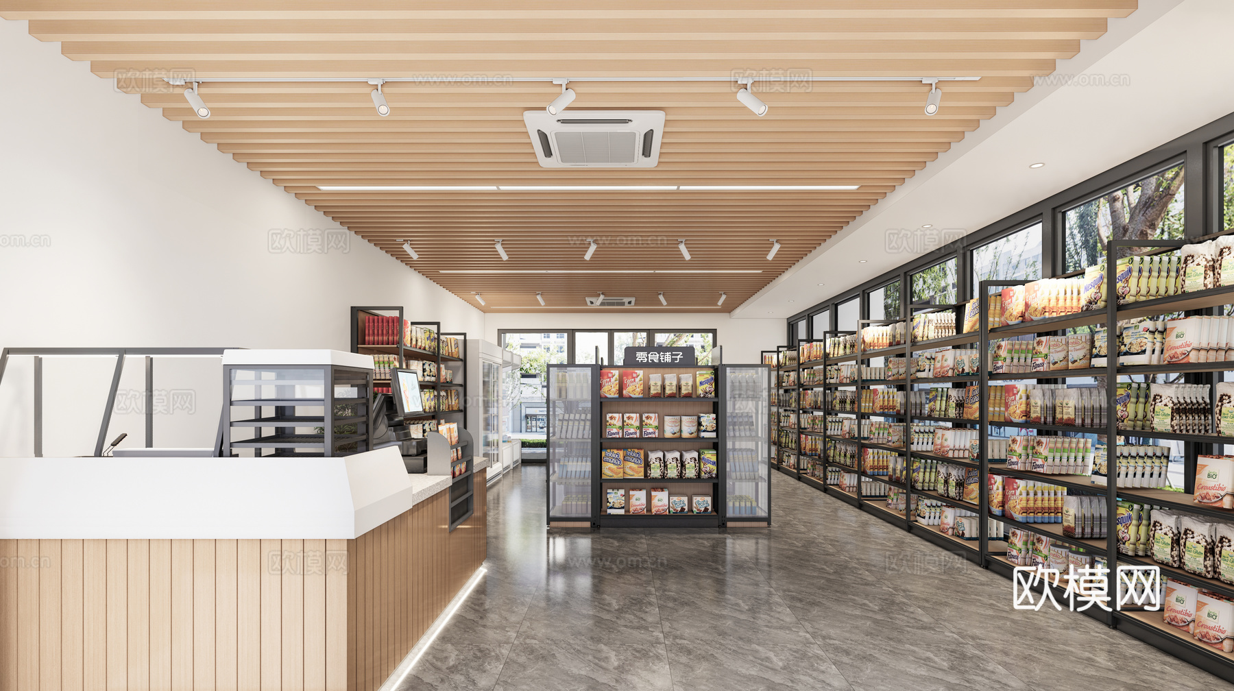 现代便利店 便利店 超市 商店 货架su模型