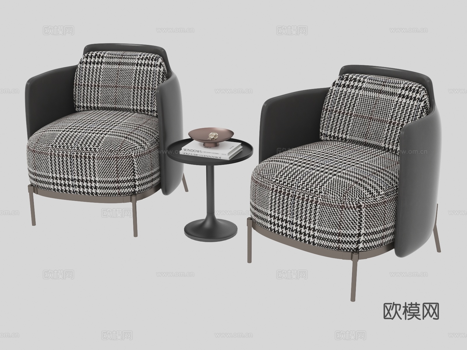 意式休闲椅3d模型下载