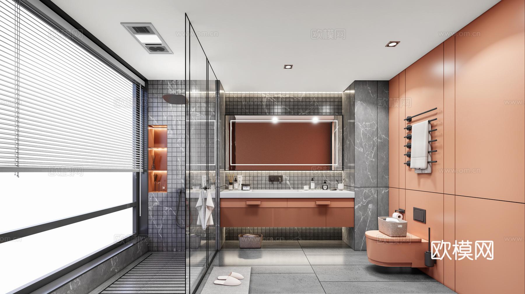 现代简约卫生间_干湿分离卫生间_现代卫生间_现代简约卫生间_su模型su模型