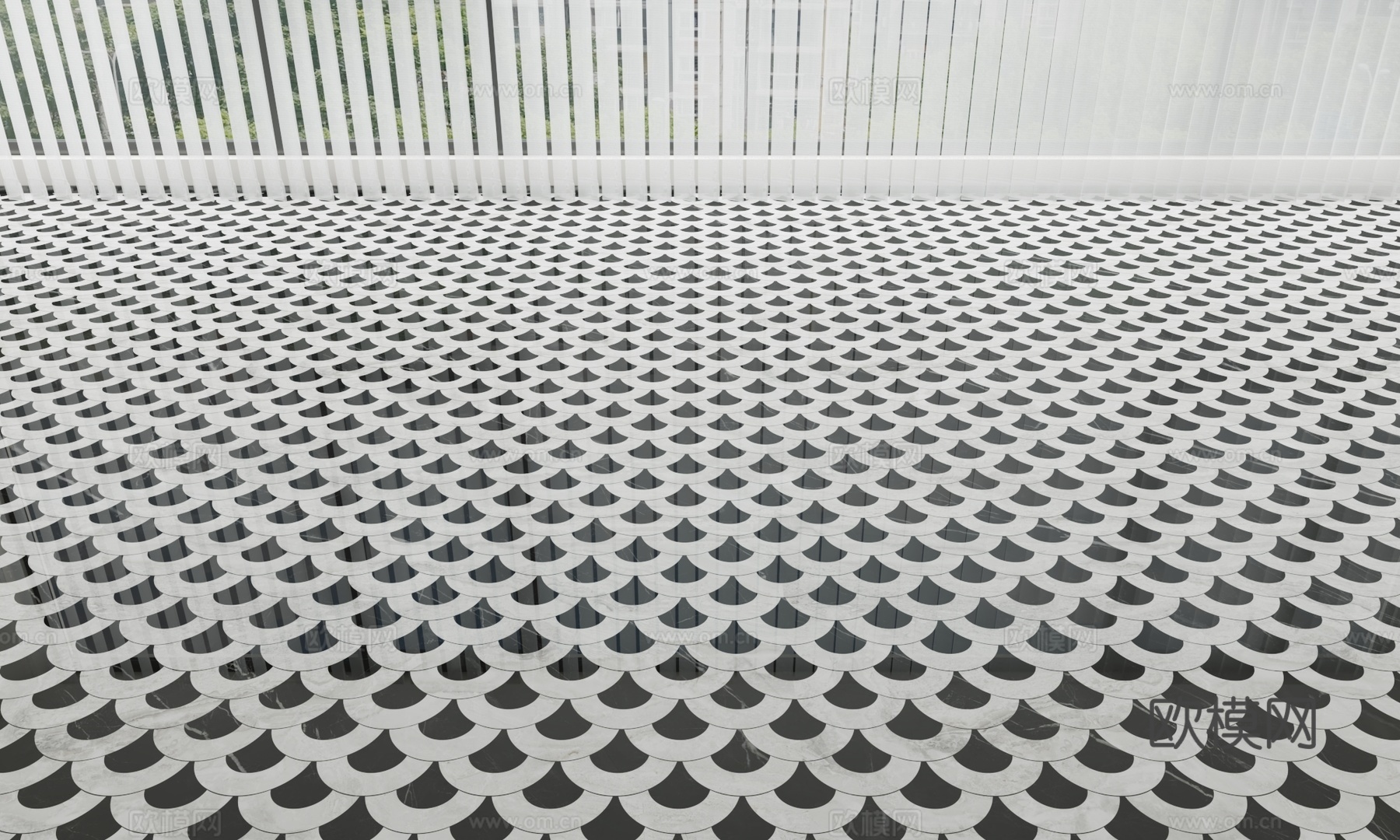 现代石材地面拼花3d模型下载