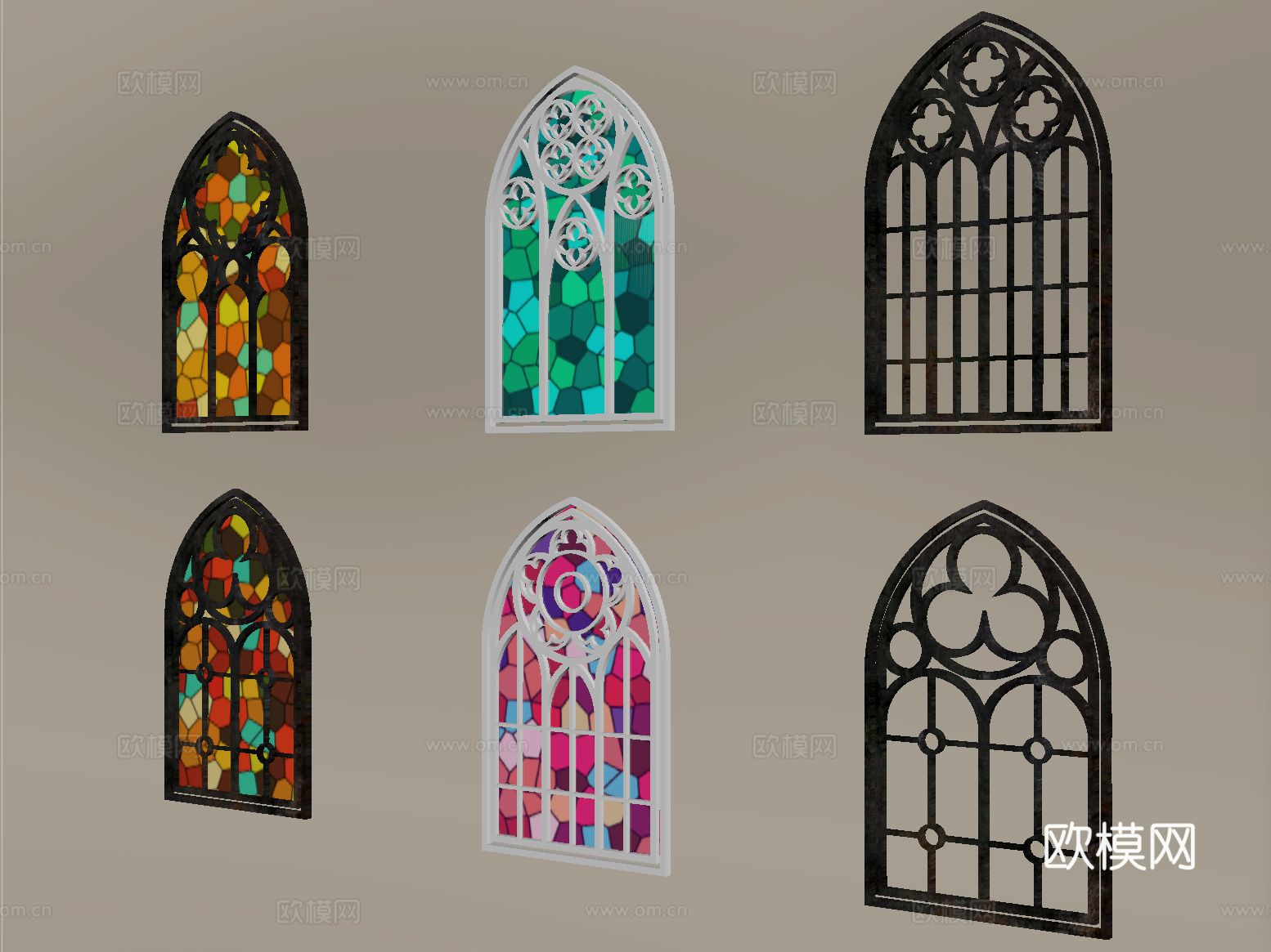 欧式镂花窗 雕花窗户su模型