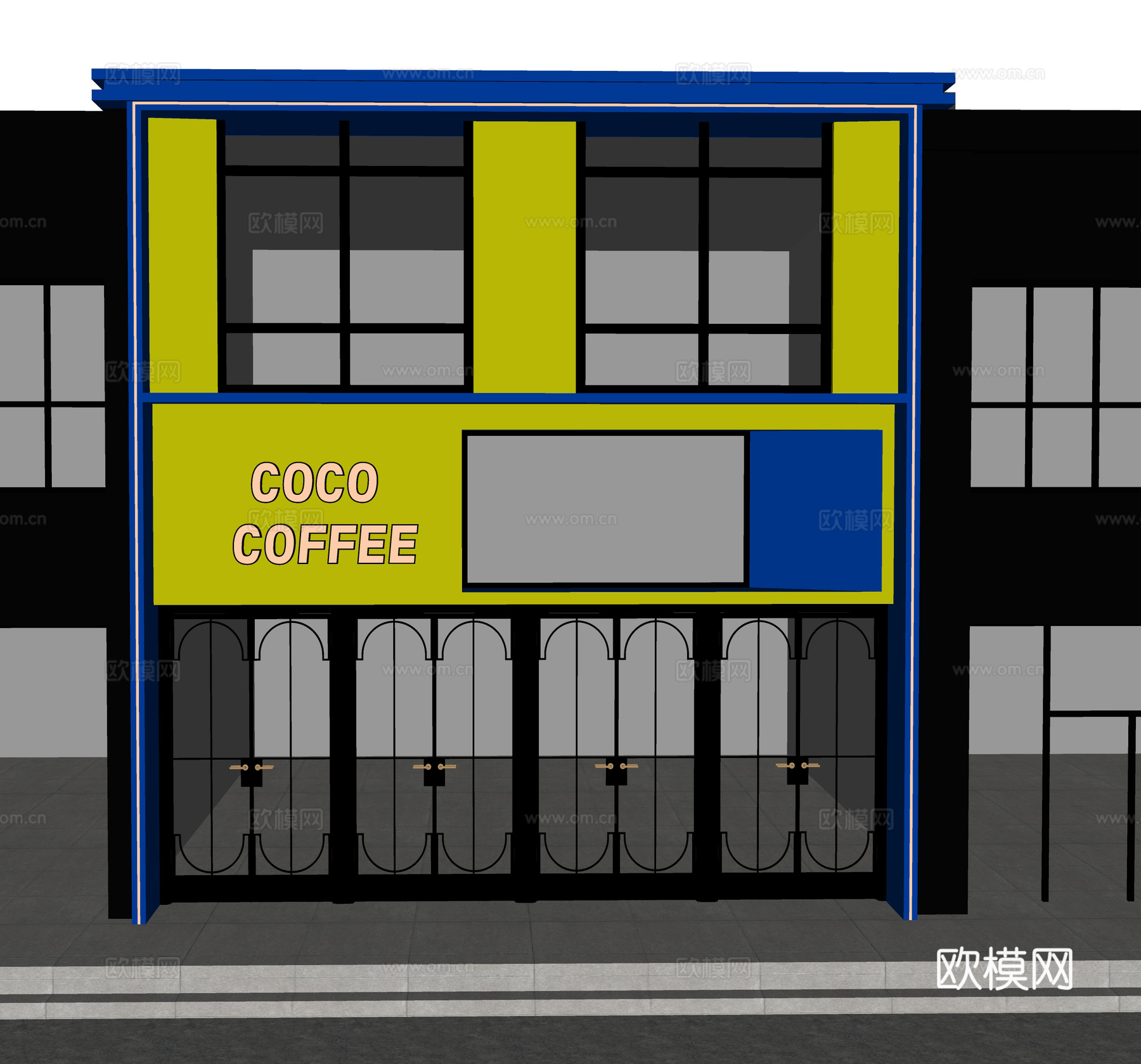 现代简约时尚门头设计su模型