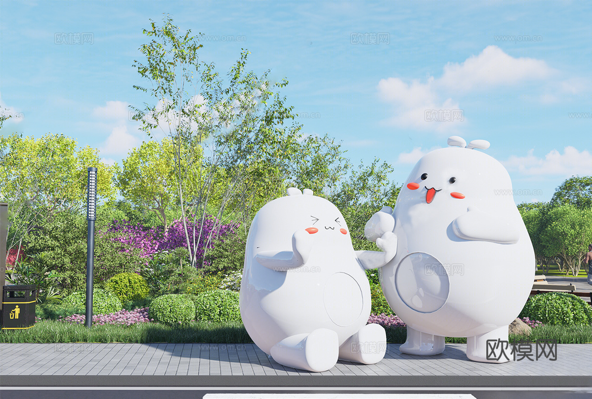 现代卡通雕塑 小品su模型