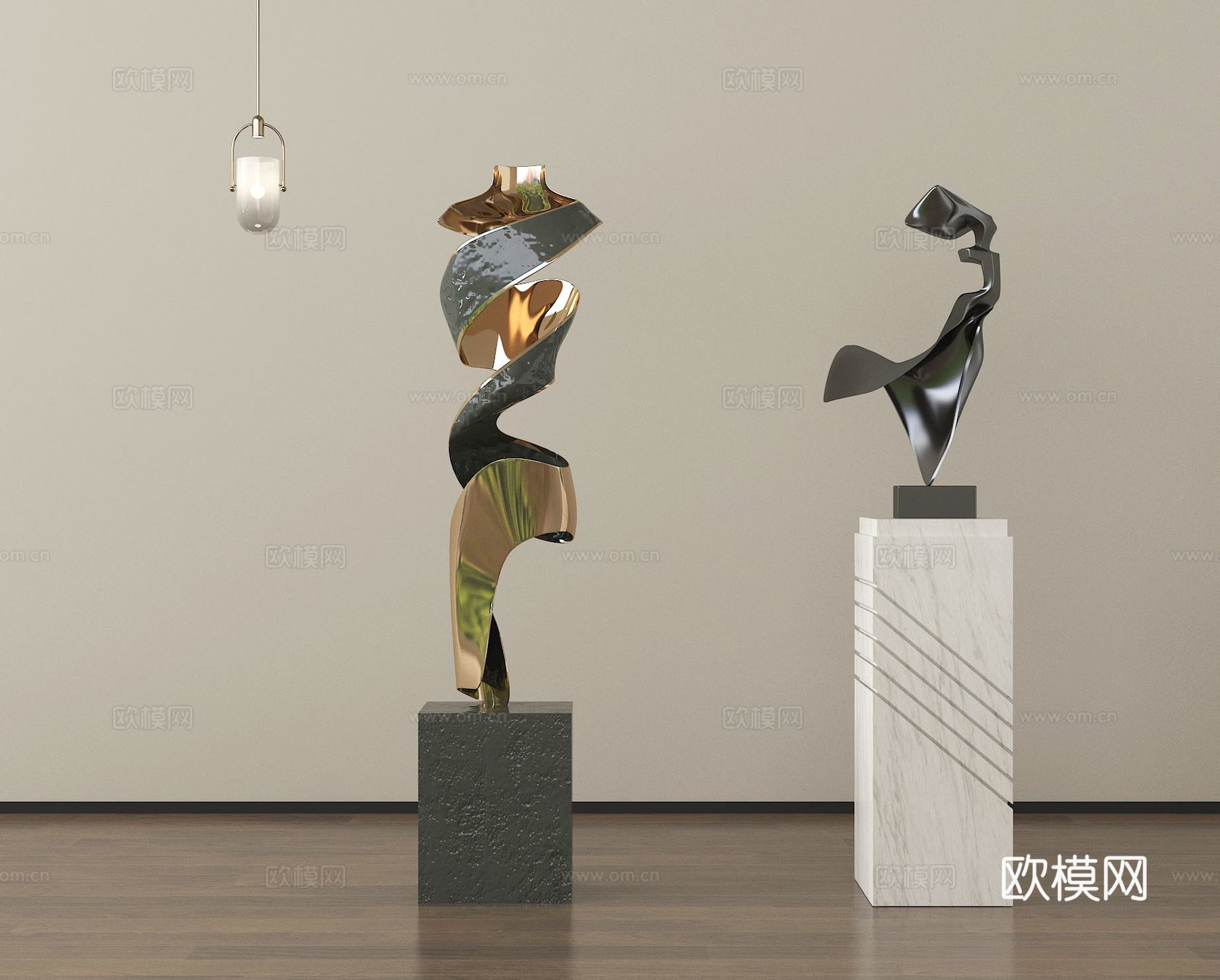 现代雕塑摆件 抽象雕塑 艺术雕塑su模型