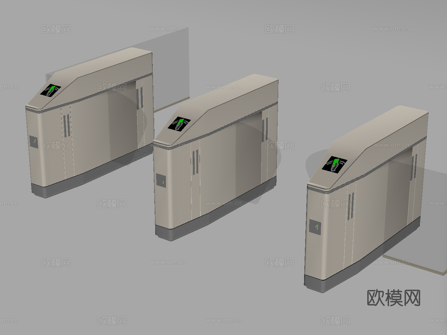 现代门禁 闸机 门禁机 闸门 感应门 门闸su模型
