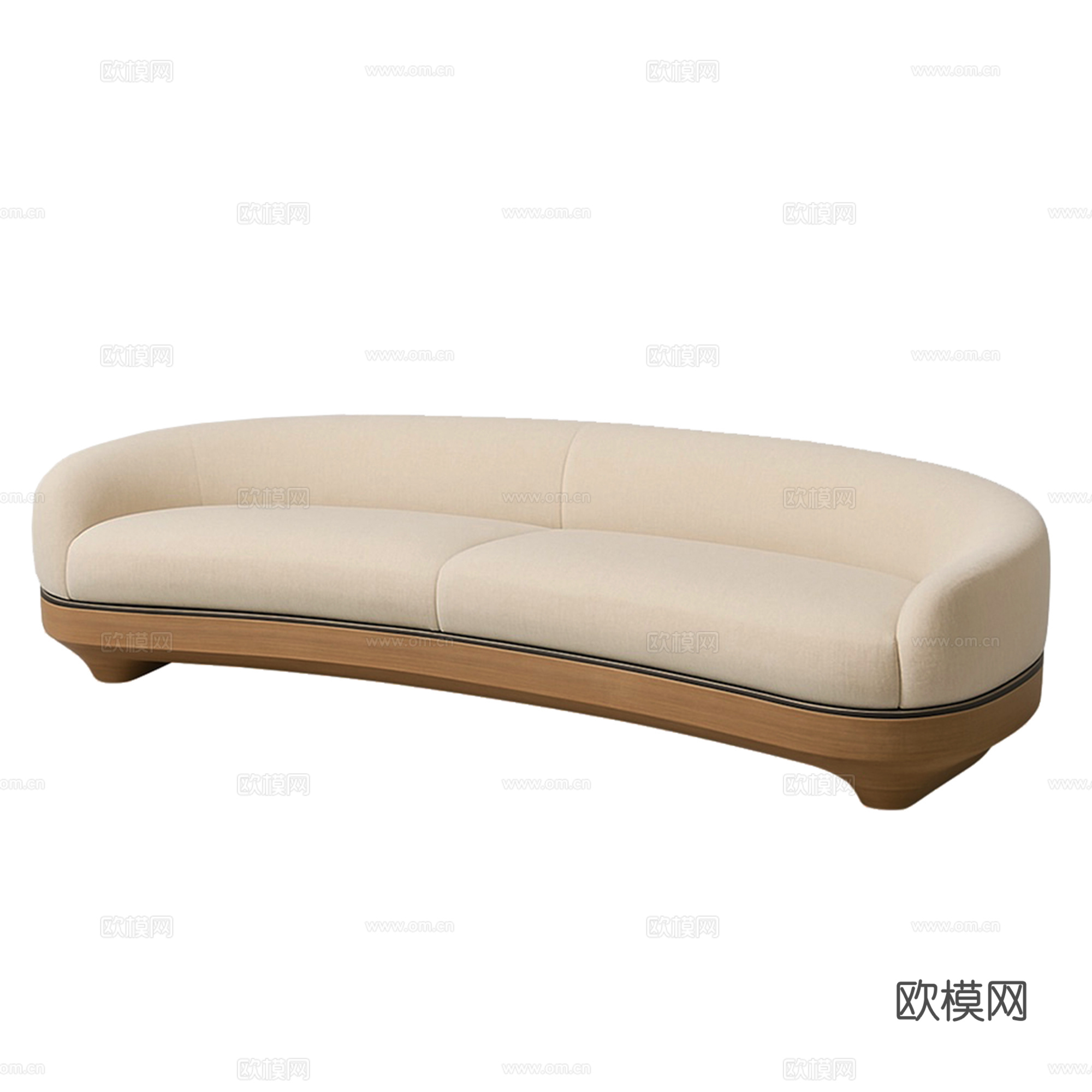 多人弧形沙发su模型