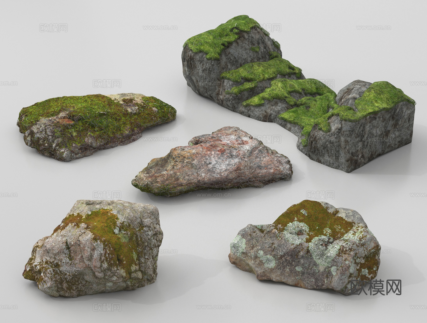 现代园林石头景观石 假山石块岩石造景 景观小品su模型