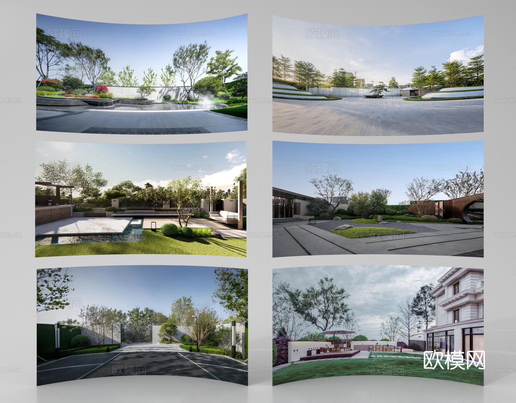 现代其他材质 环绕背景 户外外景 城市背景su模型