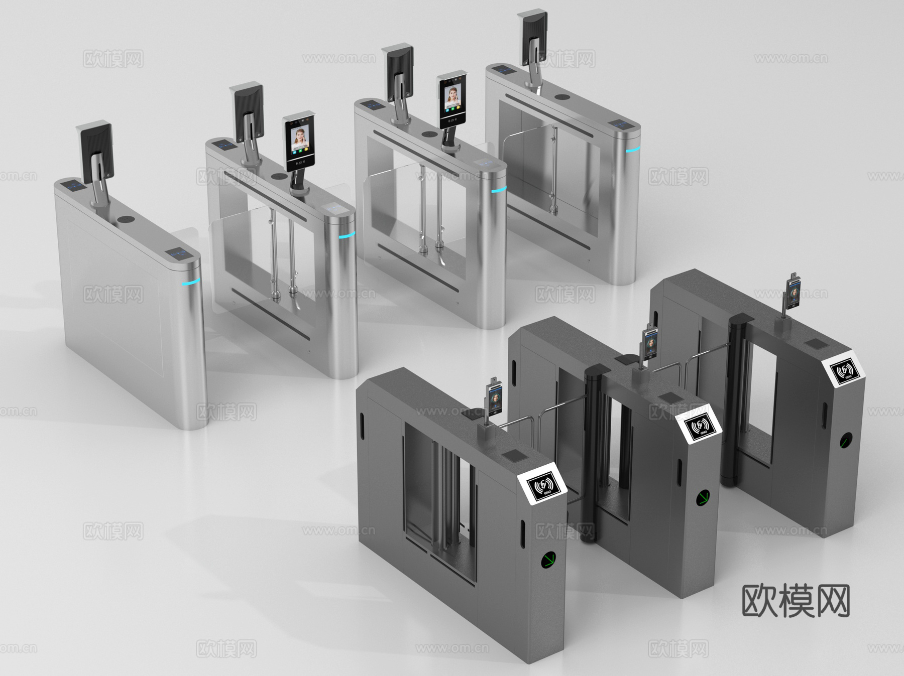 现代门禁 闸机 门禁机 闸门 感应门 门闸su模型