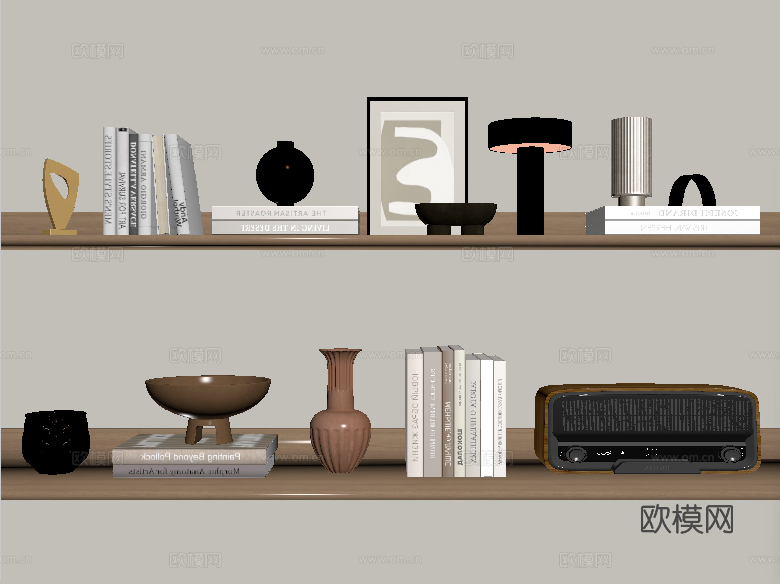 现代饰品摆件组合su模型