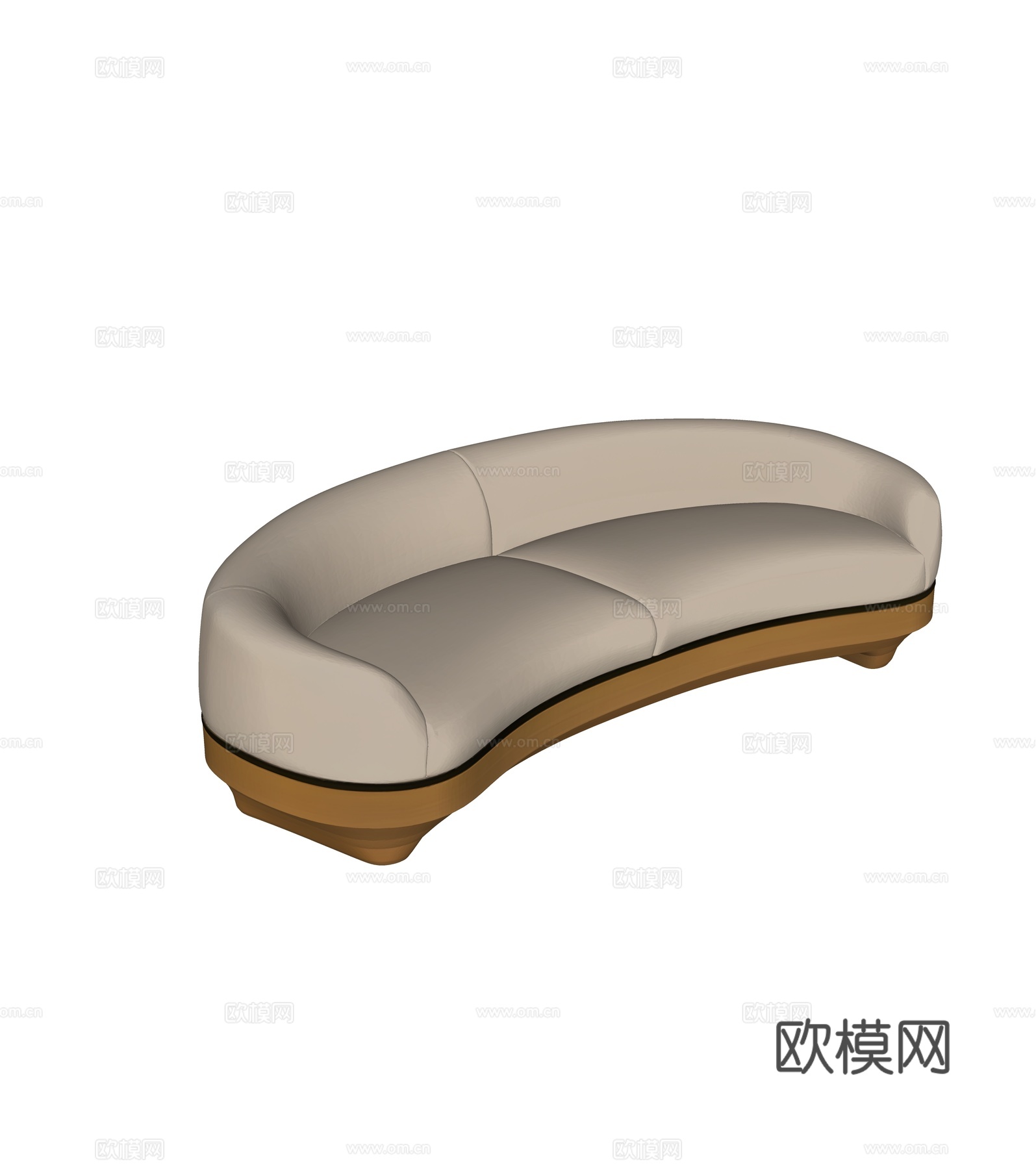 多人弧形沙发su模型