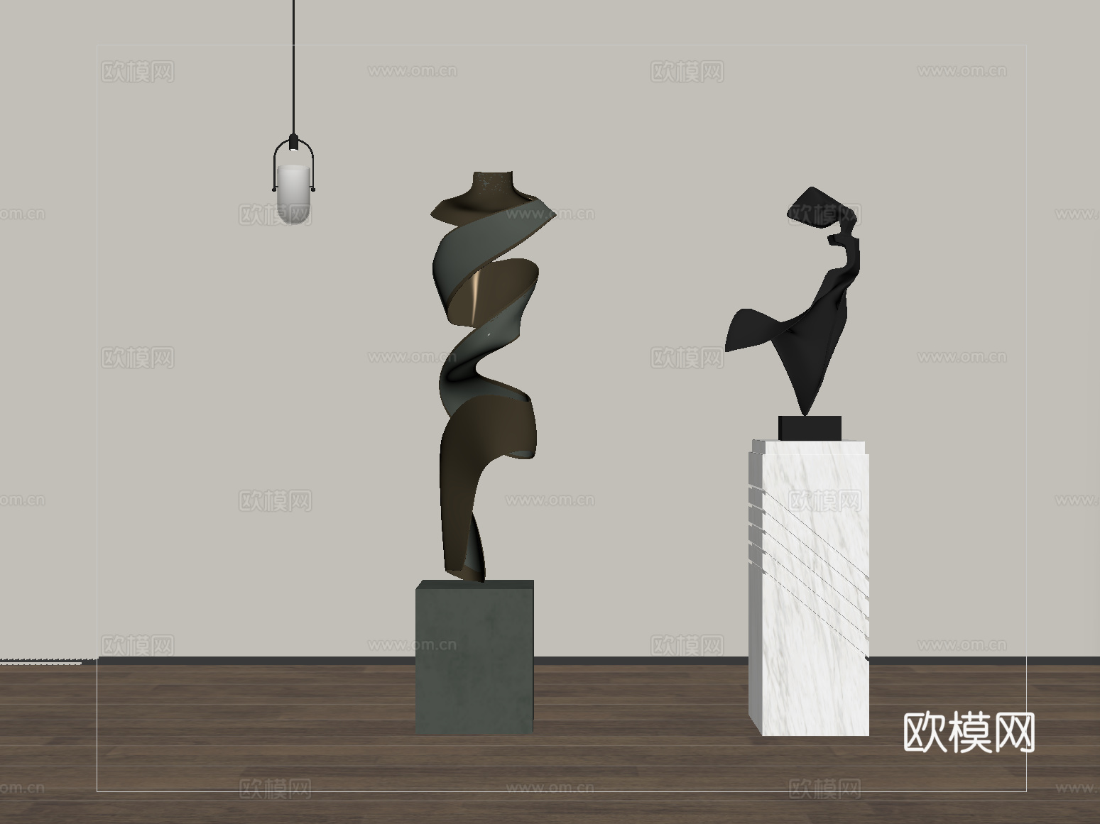 现代雕塑摆件 抽象雕塑 艺术雕塑su模型