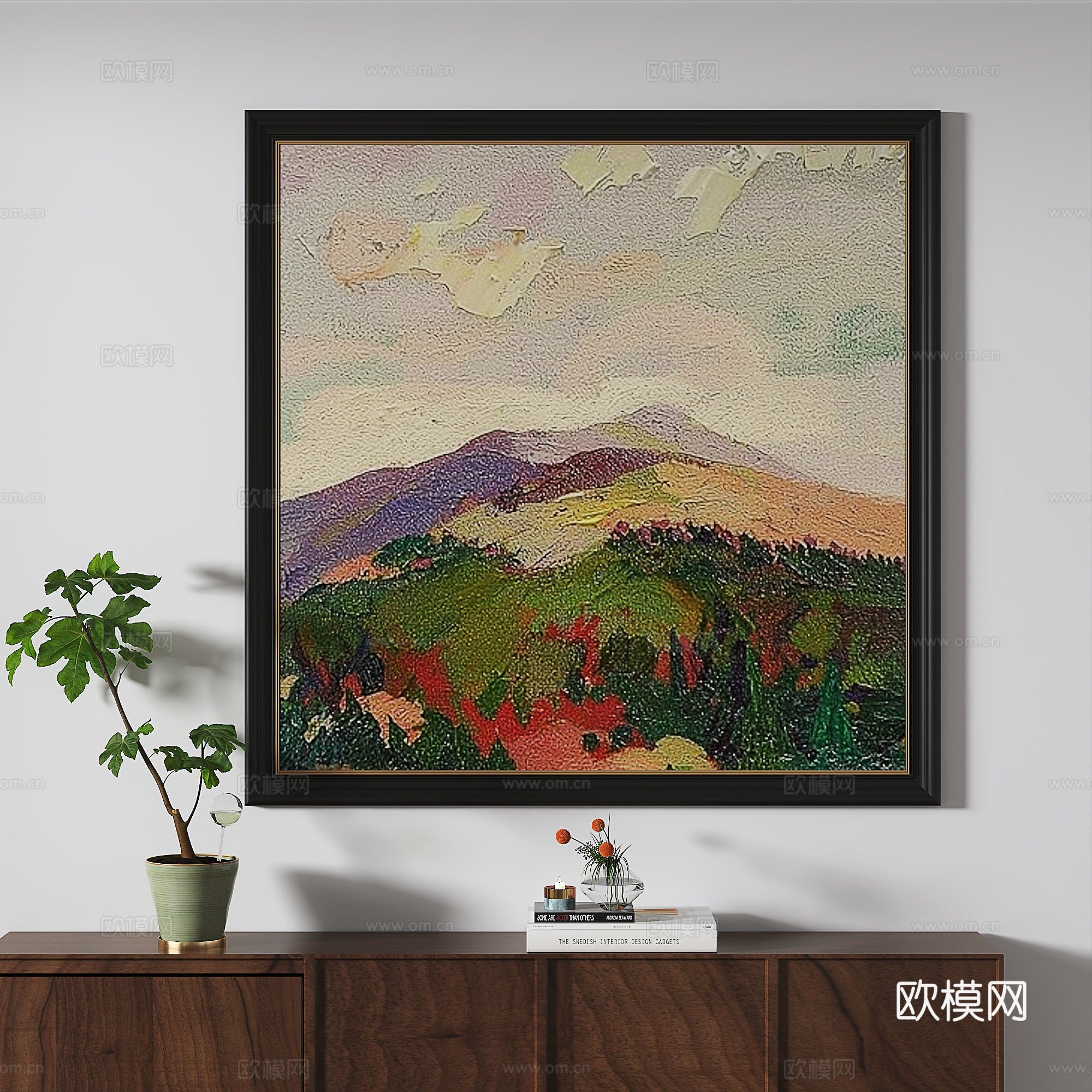 简欧，复古，轻奢，油画，装饰画3d模型