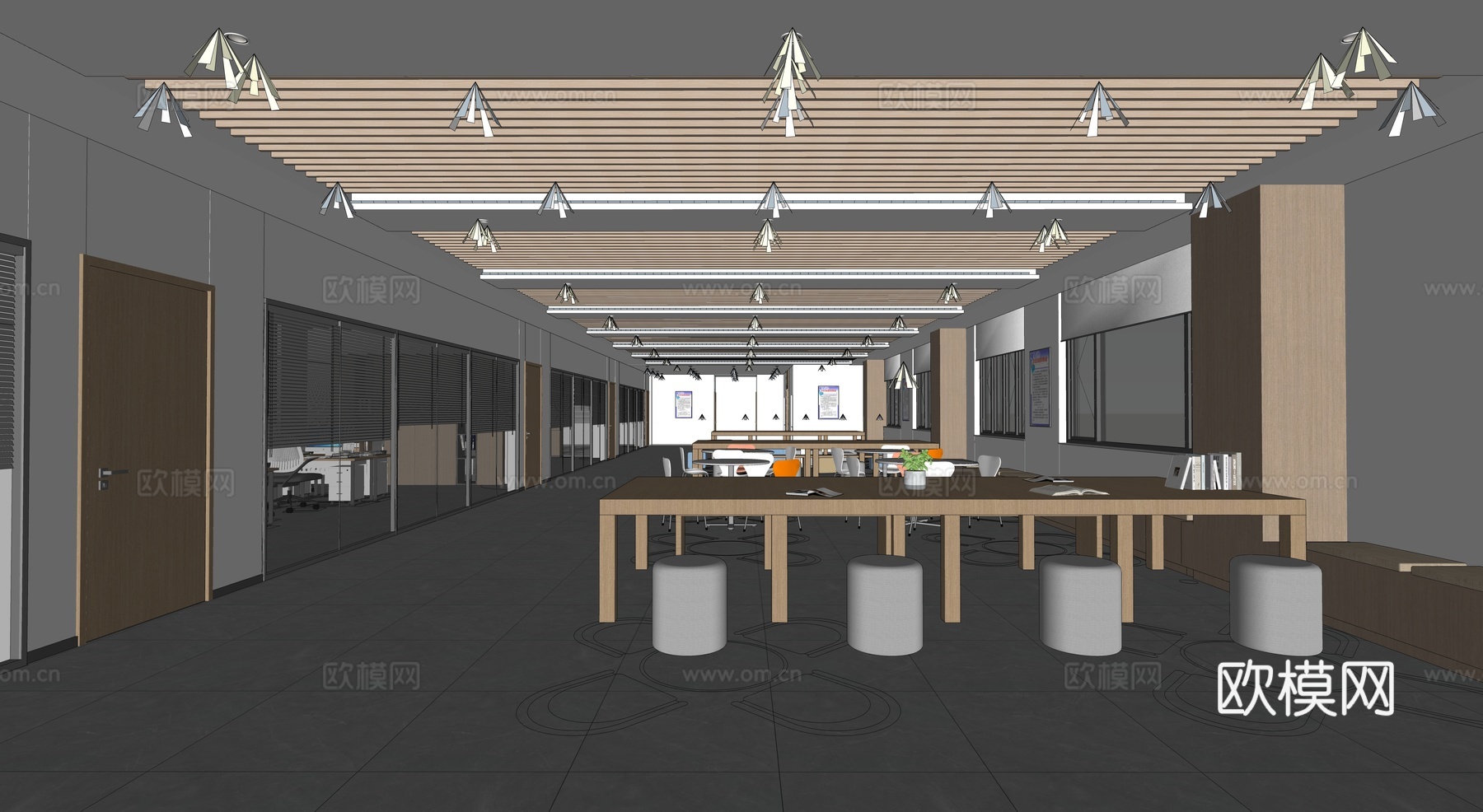 现代活动室 文体活动室 文体活动 办公室su模型