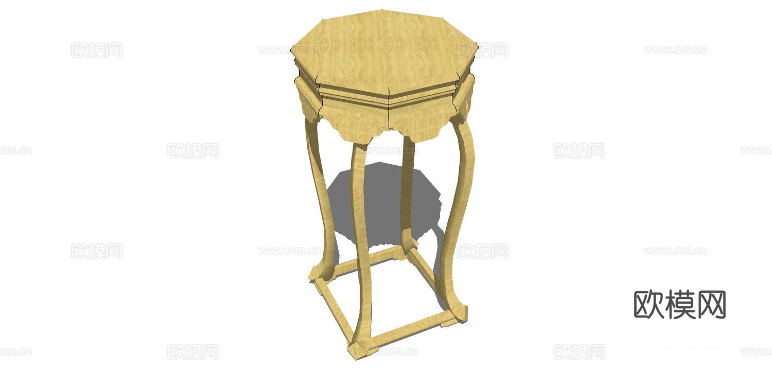 角几 边几 花几 实木花几su模型
