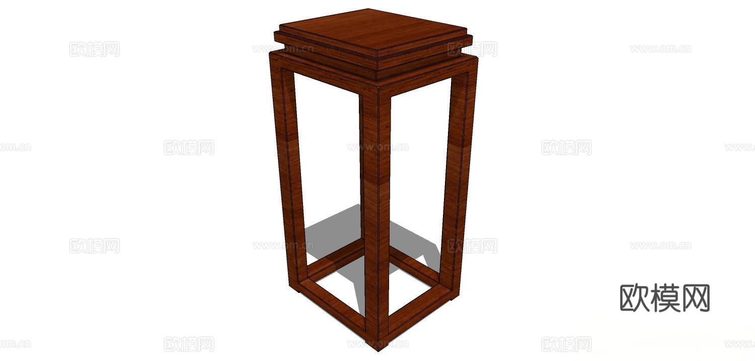 角几 边几 花几 实木花几su模型