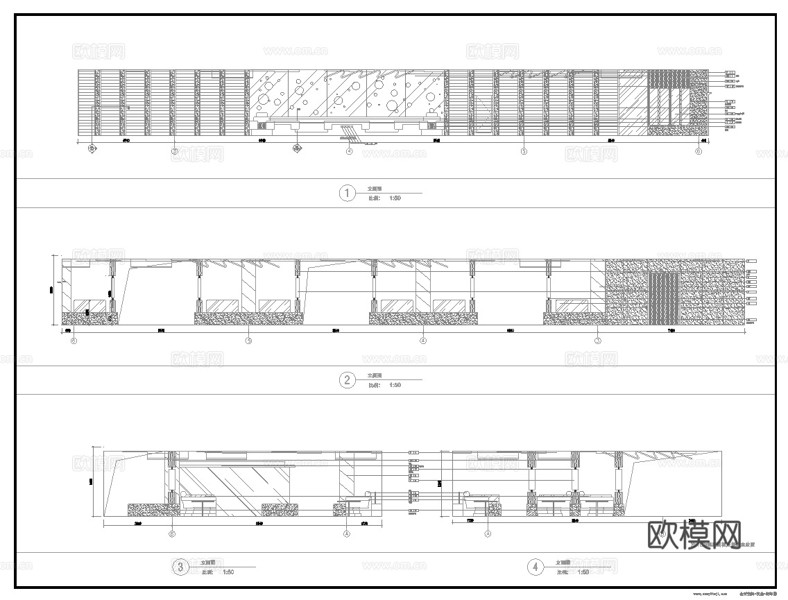 最新6套 会所 施工图 效果图合集cad施工图