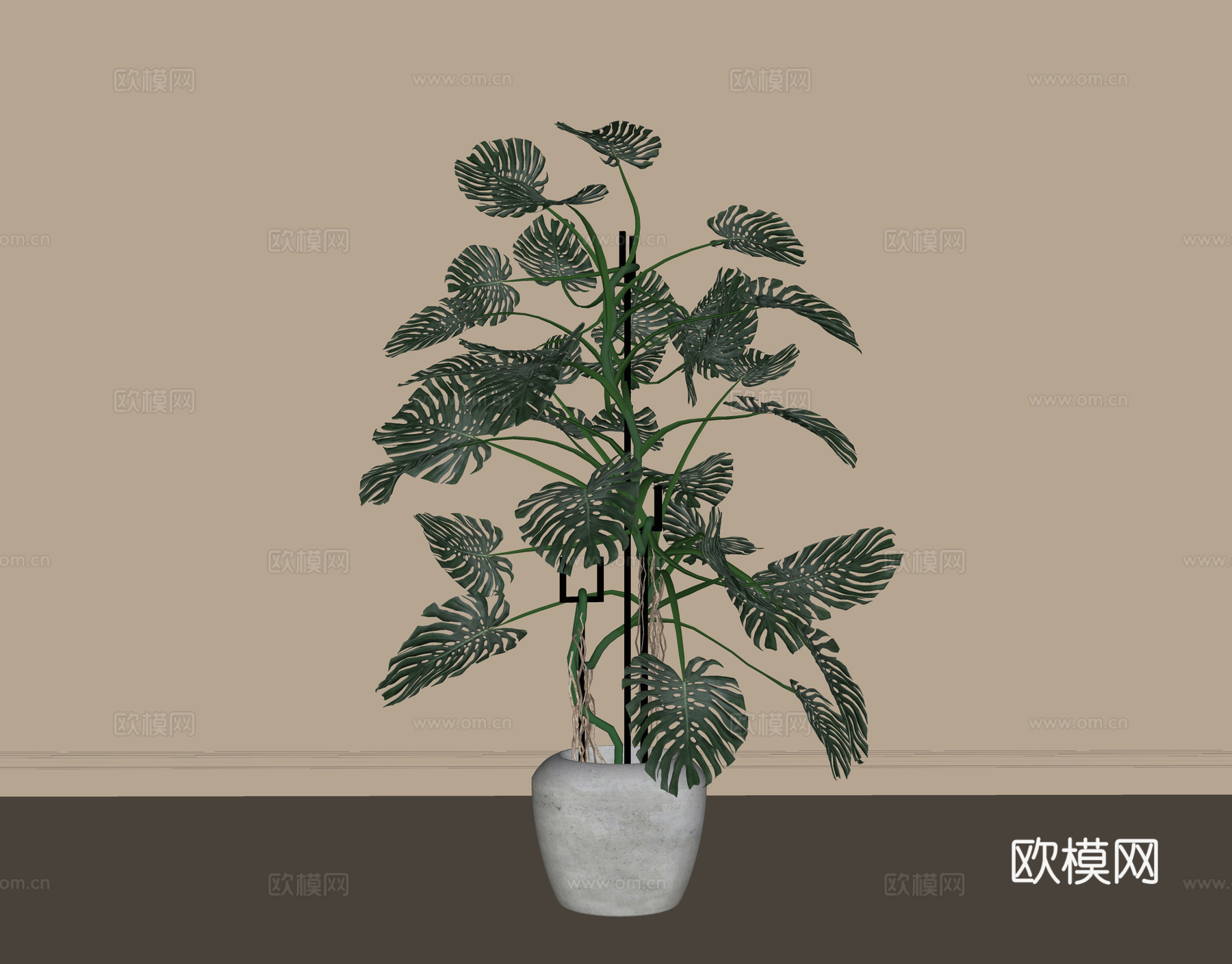 现代盆栽盆景 绿植 植物摆件su模型