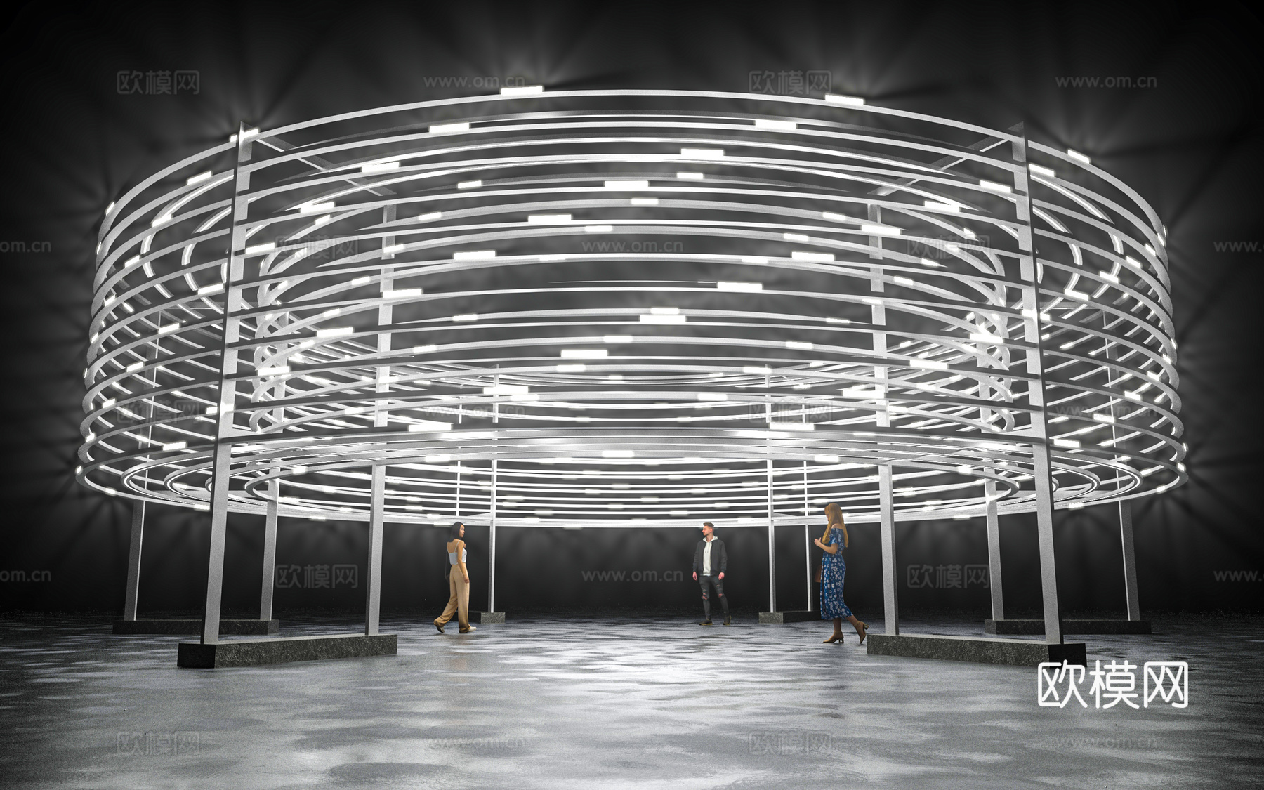 艺术装置 户外装置 大型装置 灯光艺术 创意造型 城市广场3d模型下载（渲染图1）