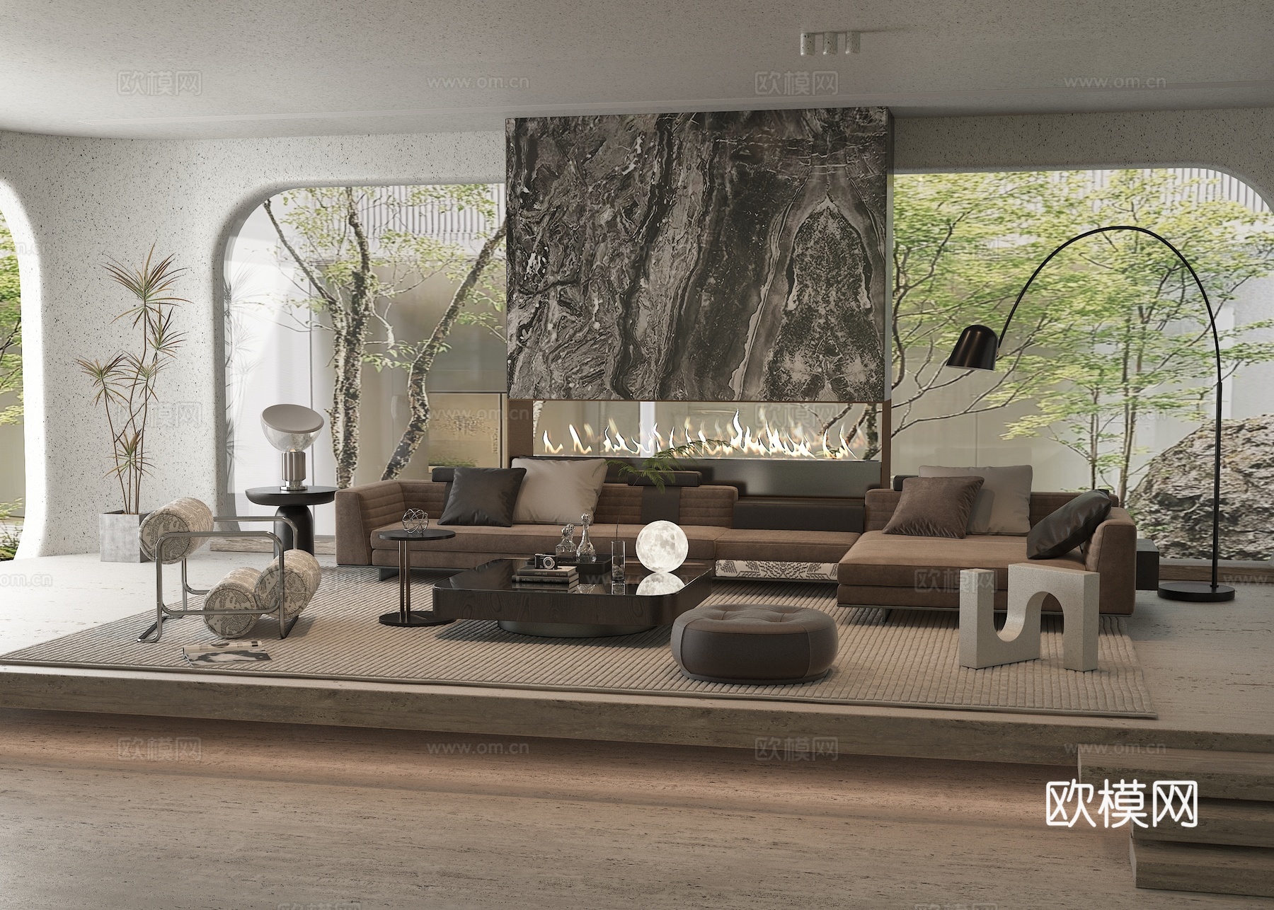 现代客厅su模型