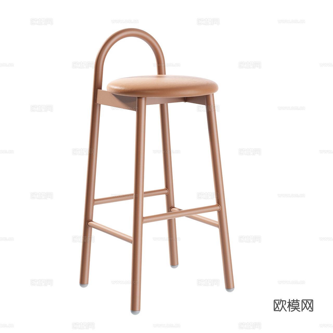 Them 中古风吧凳 皮革吧凳 吧椅3d模型下载