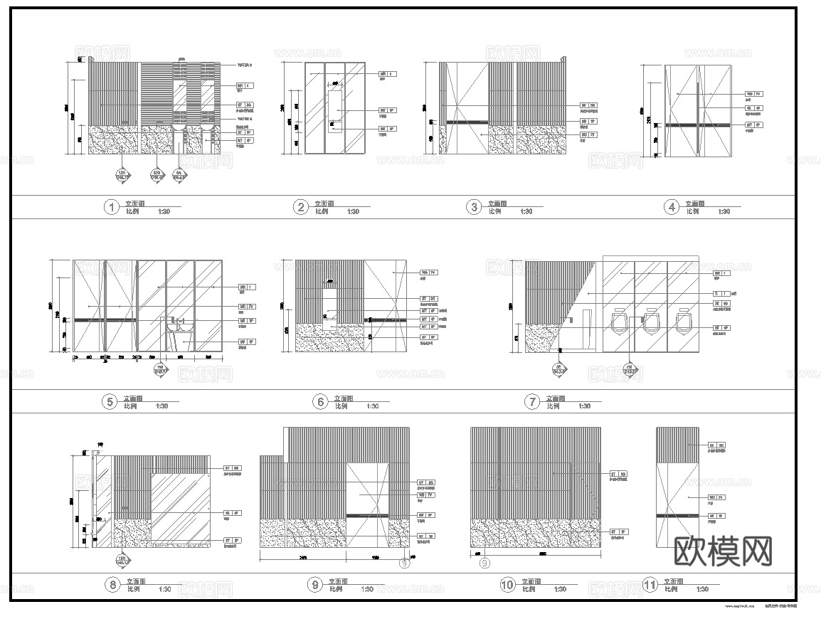 最新6套 会所 施工图 效果图合集cad施工图