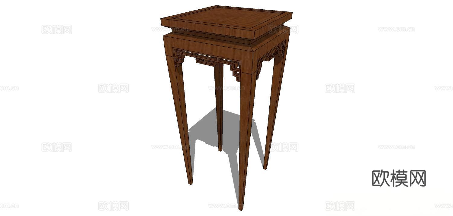 角几 边几 花几 实木花几su模型