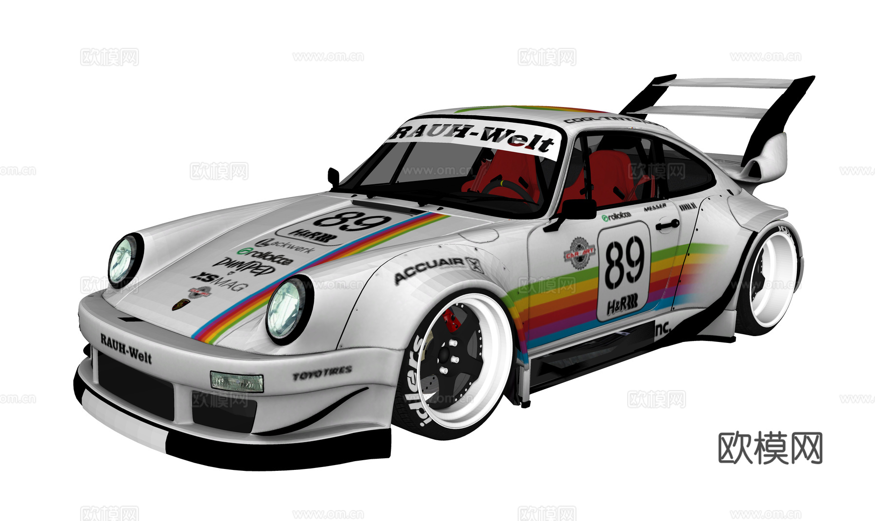 现代跑车 保时捷911 豪车 轿跑su模型