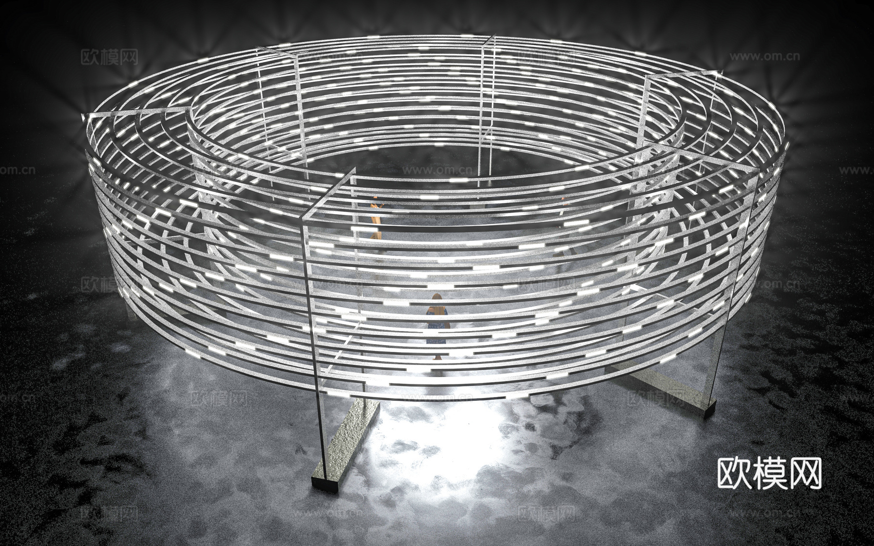 艺术装置 户外装置 大型装置 灯光艺术 创意造型 城市广场3d模型下载（渲染图2）