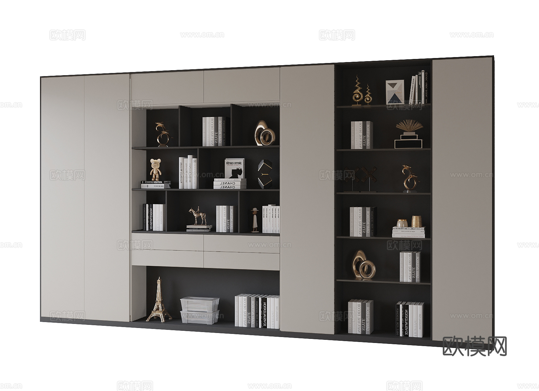 现代书柜su模型