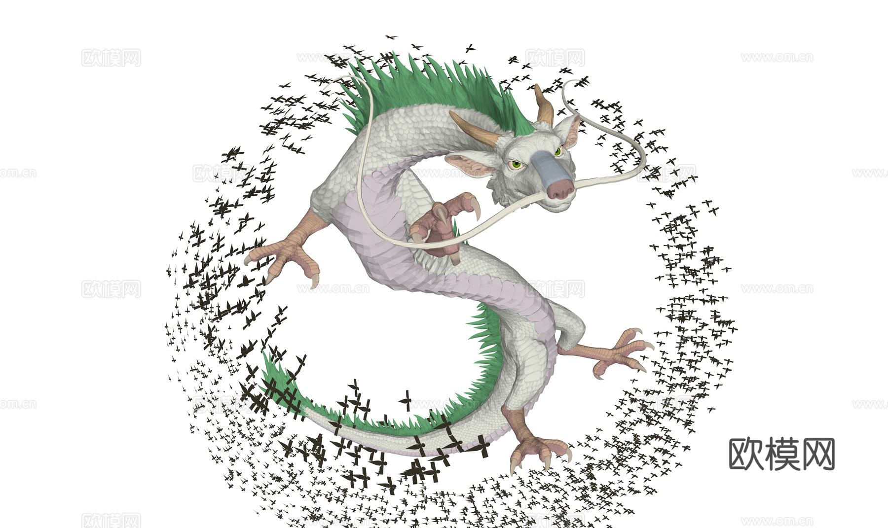 现代水生动物 小白龙 龙su模型