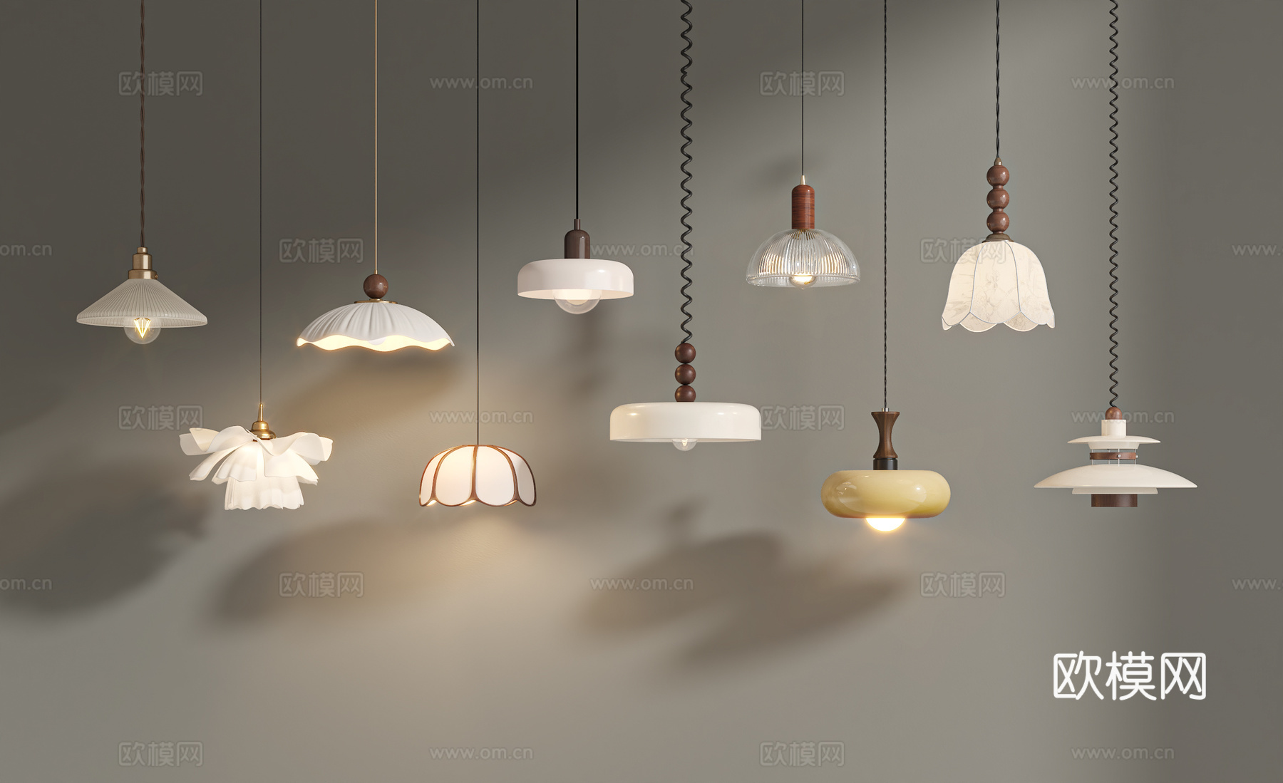 法式复古吊灯 床头小吊灯 餐厅吊灯su模型