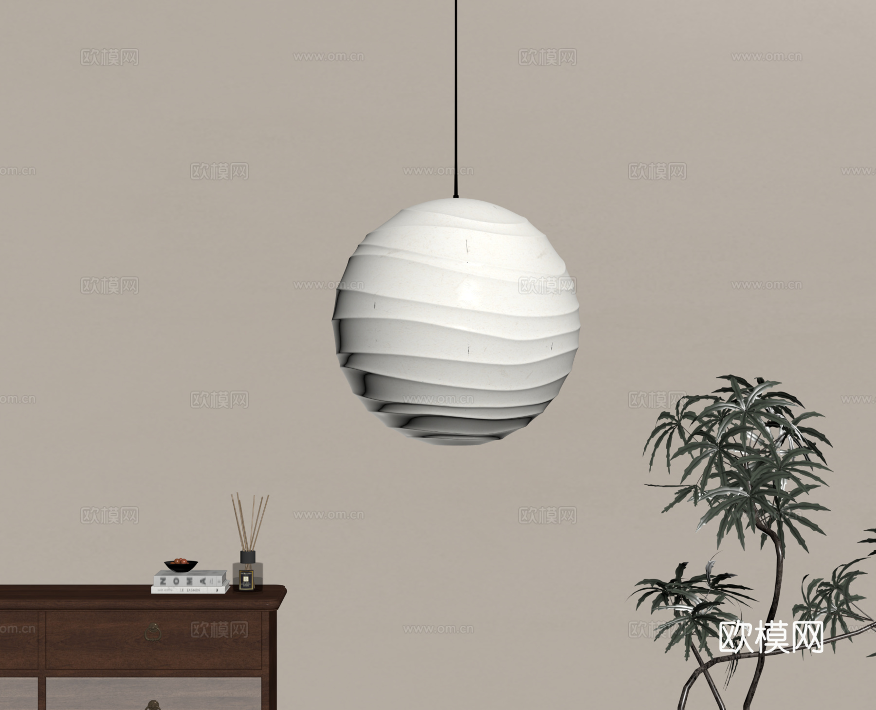 现代侘寂吊灯  餐厅吊灯su模型