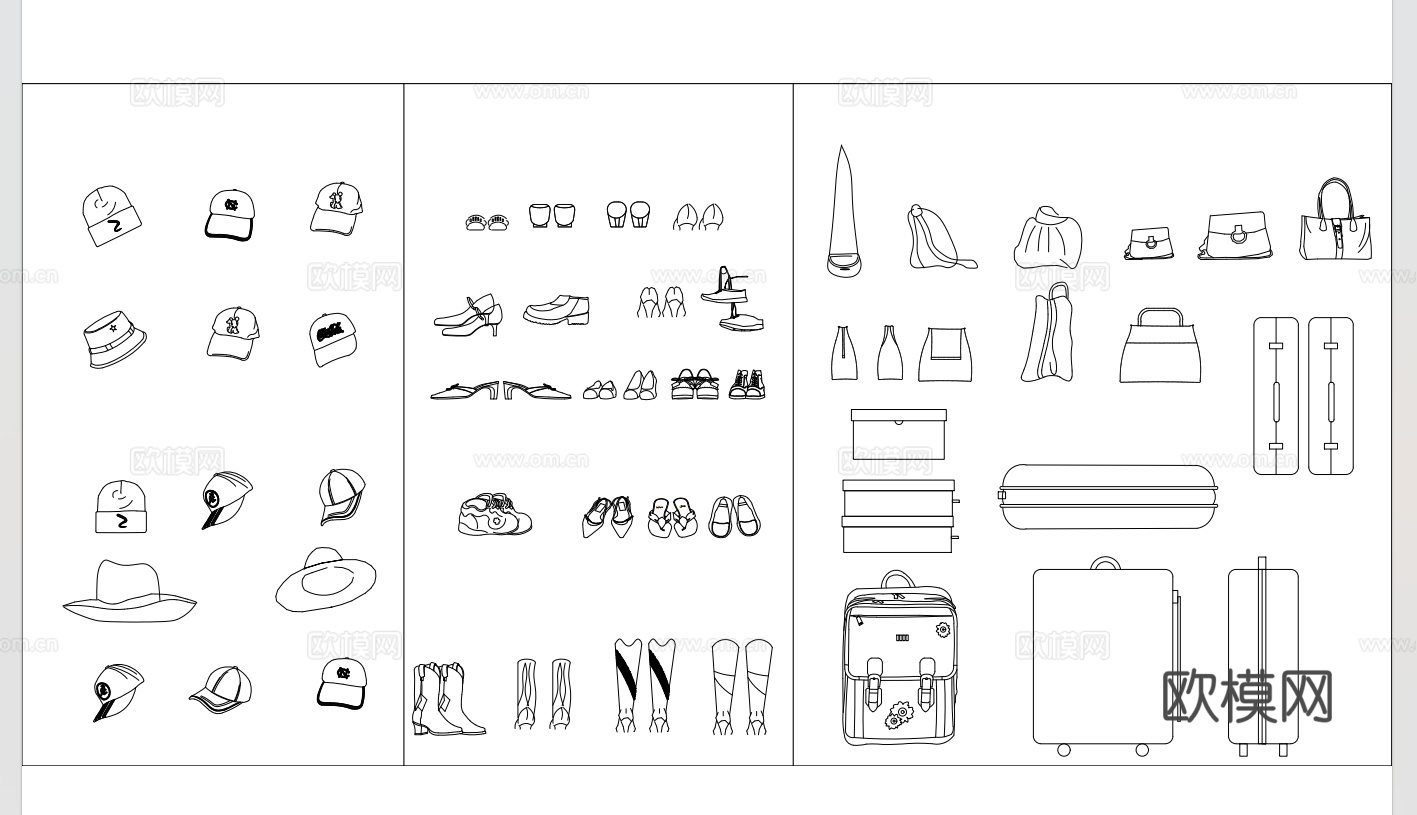鞋帽包cad施工图
