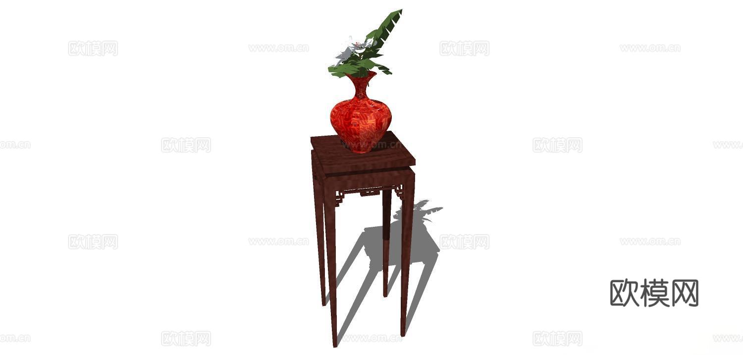 角几 边几 花几 实木花几su模型