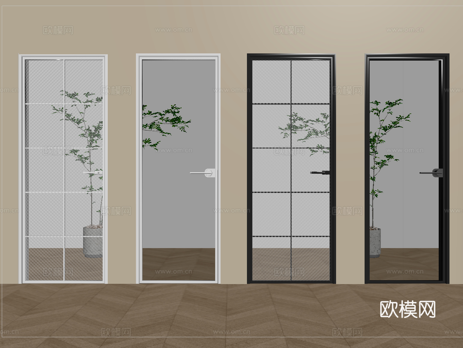 现代单开门 玻璃单开门 长虹玻璃单开门 磨砂玻璃单开门 厨卫su模型