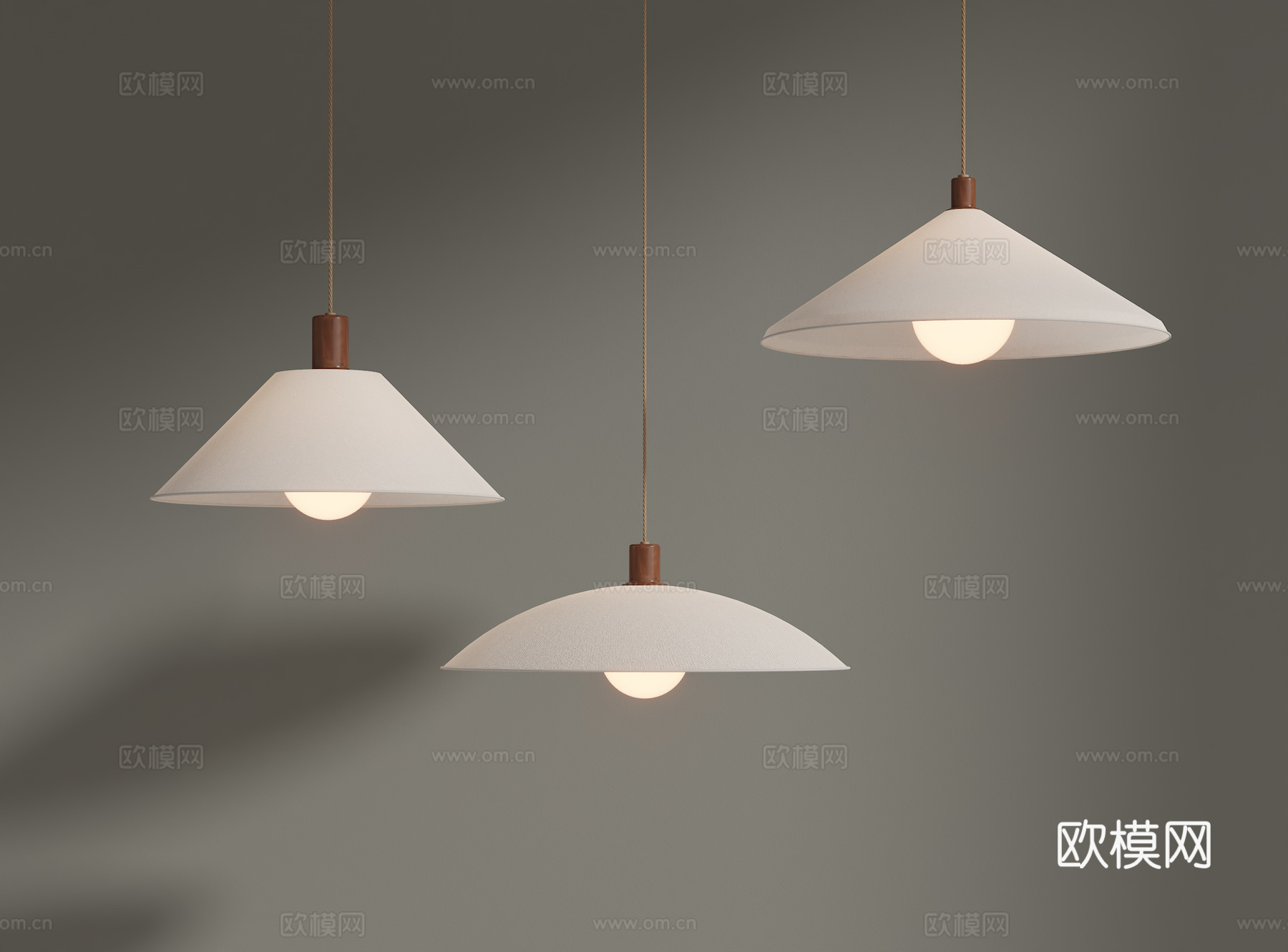 现代侘寂吊灯su模型