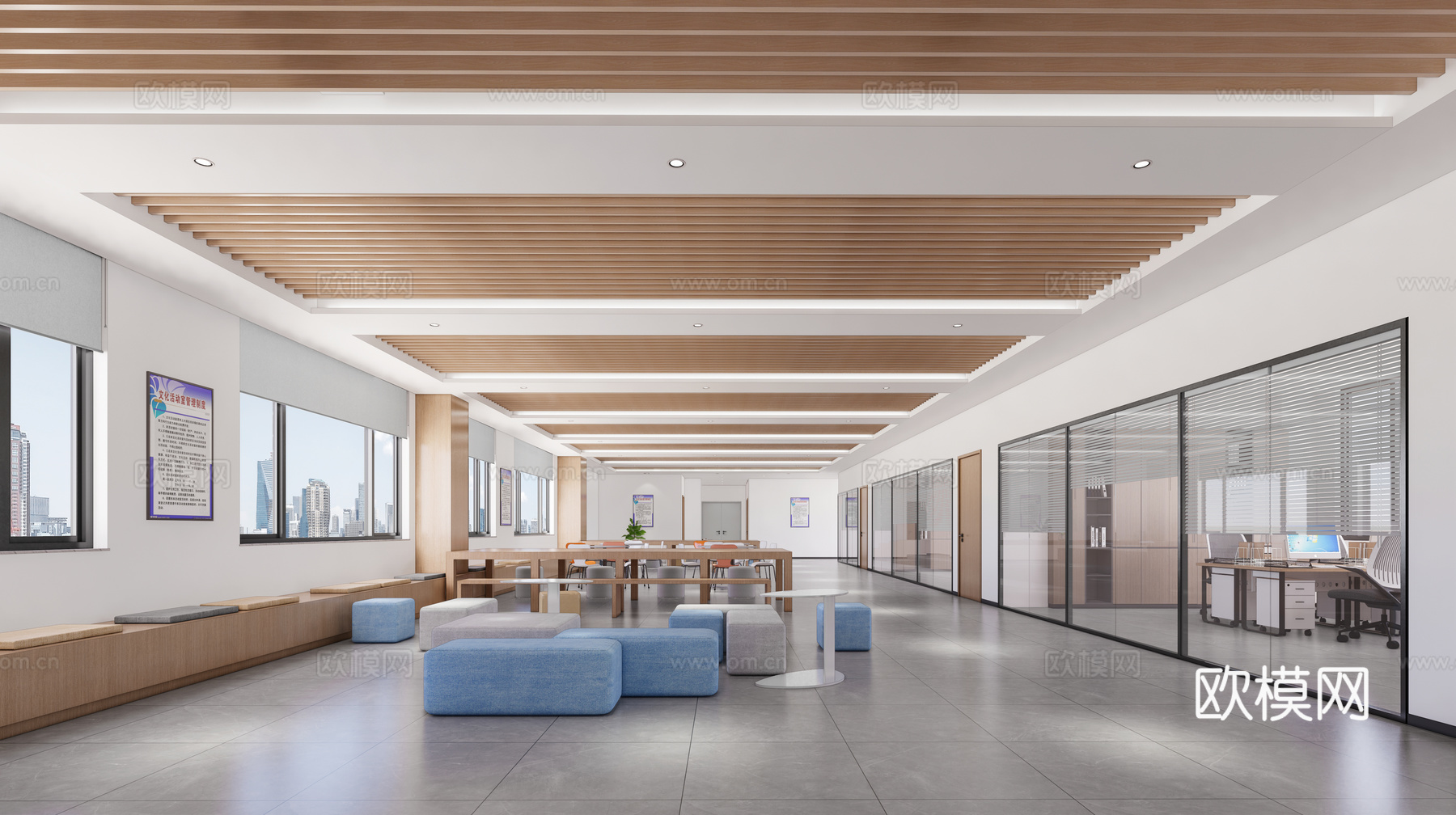 现代活动室 文体活动室 文体活动 老年活动中心 活动室su模型