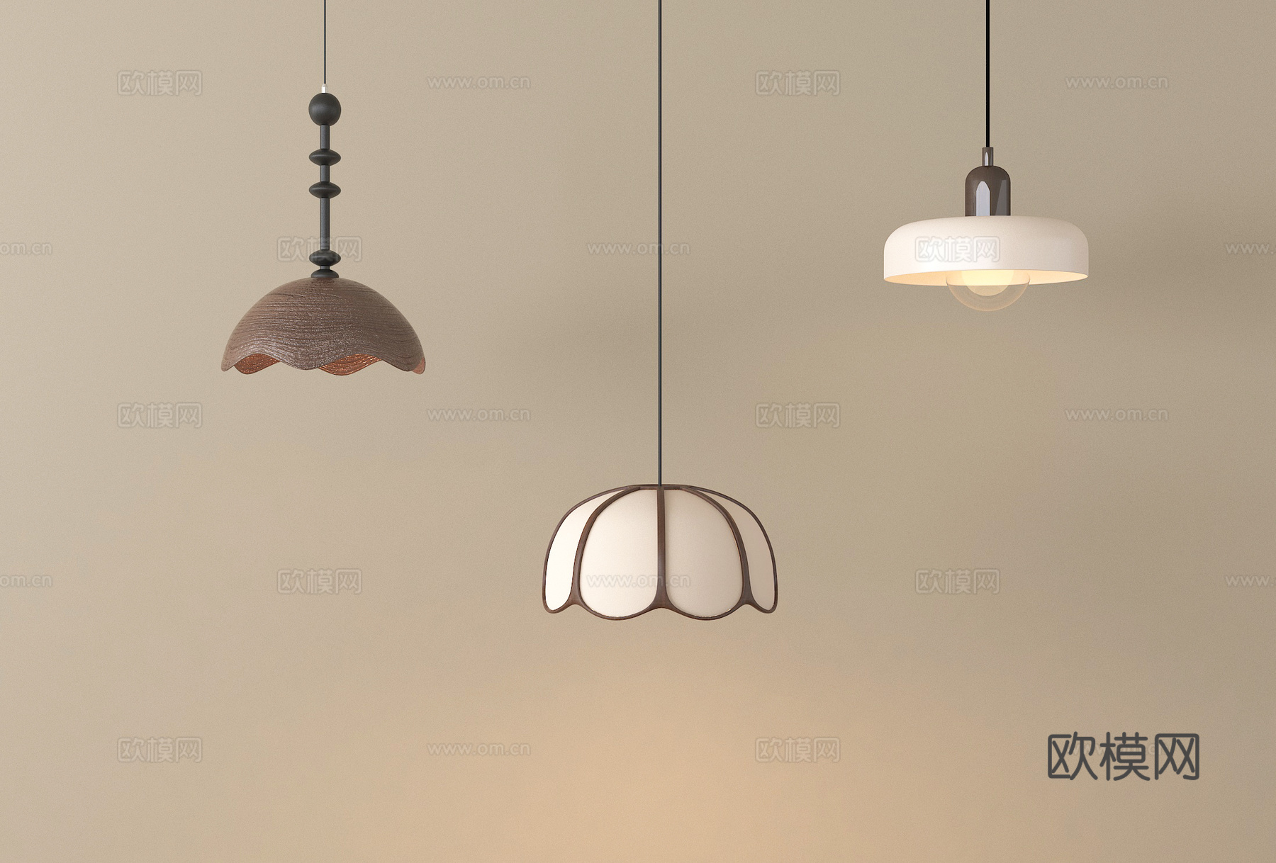 中古风吊灯su模型