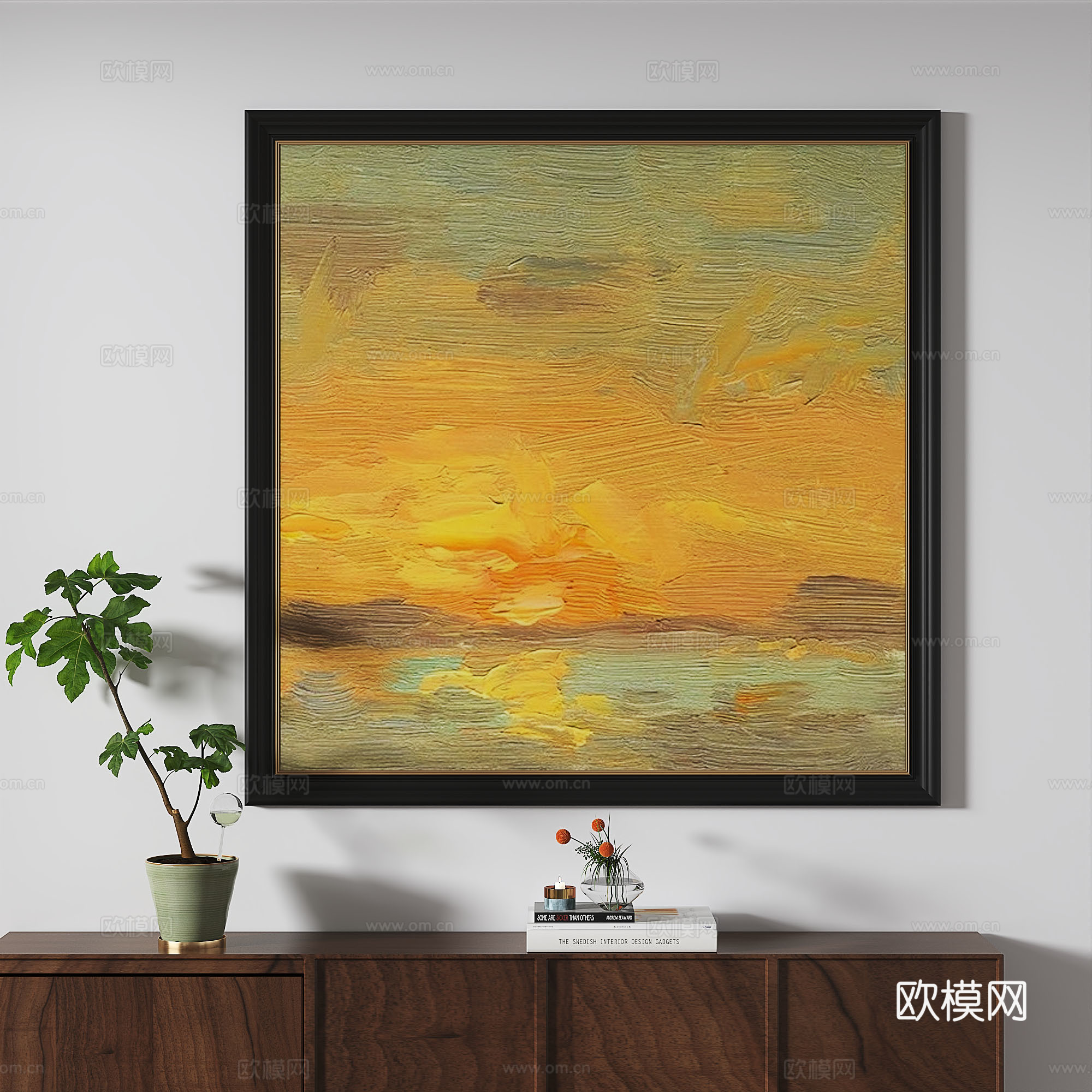 简欧，复古，轻奢，油画，装饰画3d模型