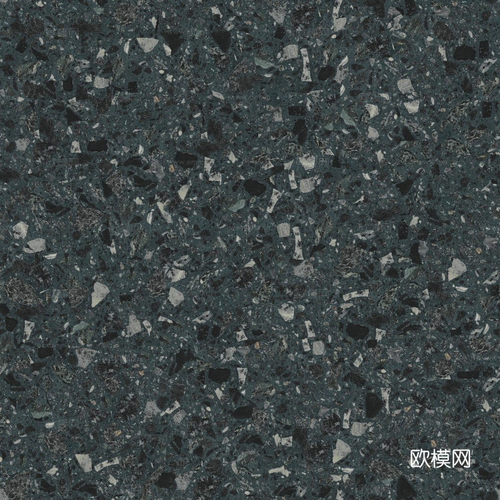 无缝墨绿色水磨石