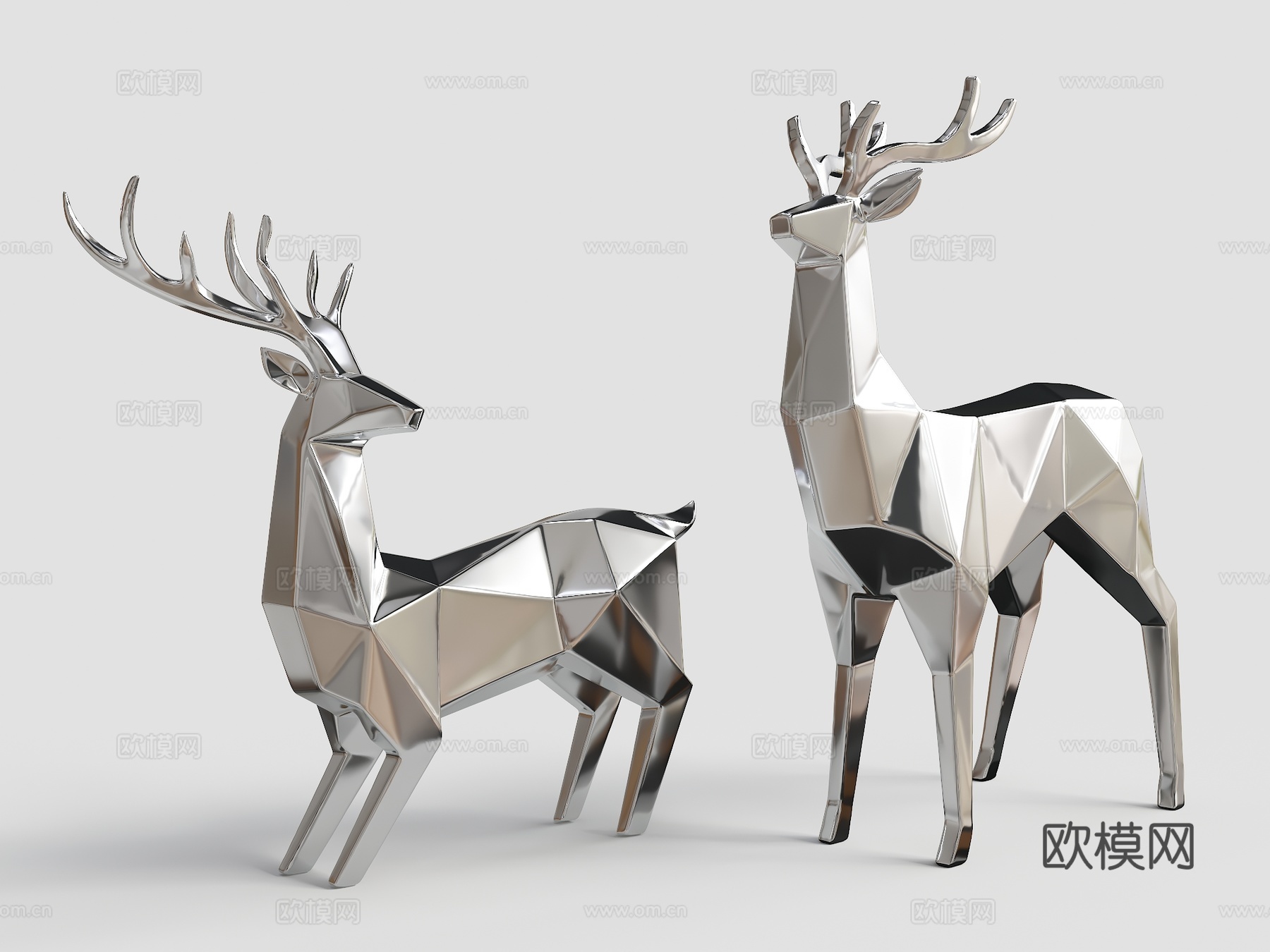 鹿雕塑 不锈钢鹿雕塑 动物雕塑 景观雕塑 公园雕塑 鹿艺术雕su模型