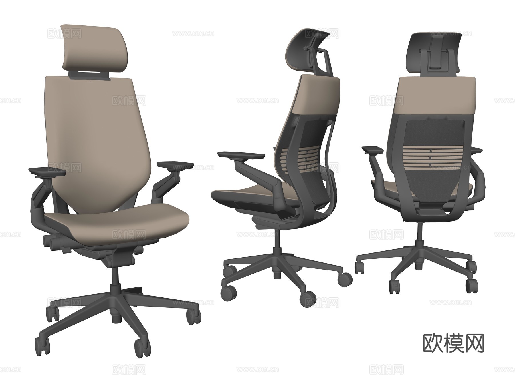 现代老板办公转椅su模型