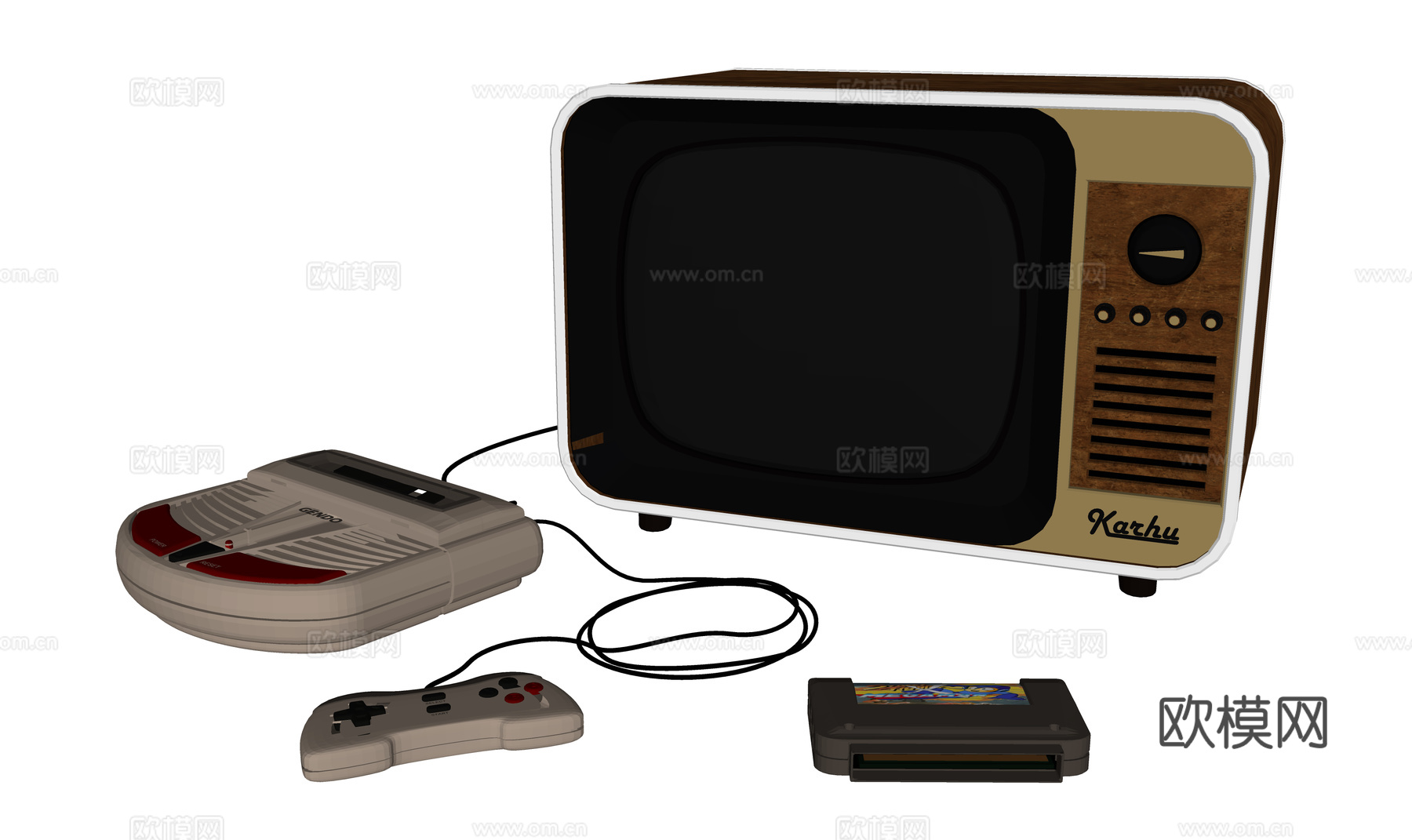 复古游戏手柄 游戏设备 游戏套装 电子游戏su模型